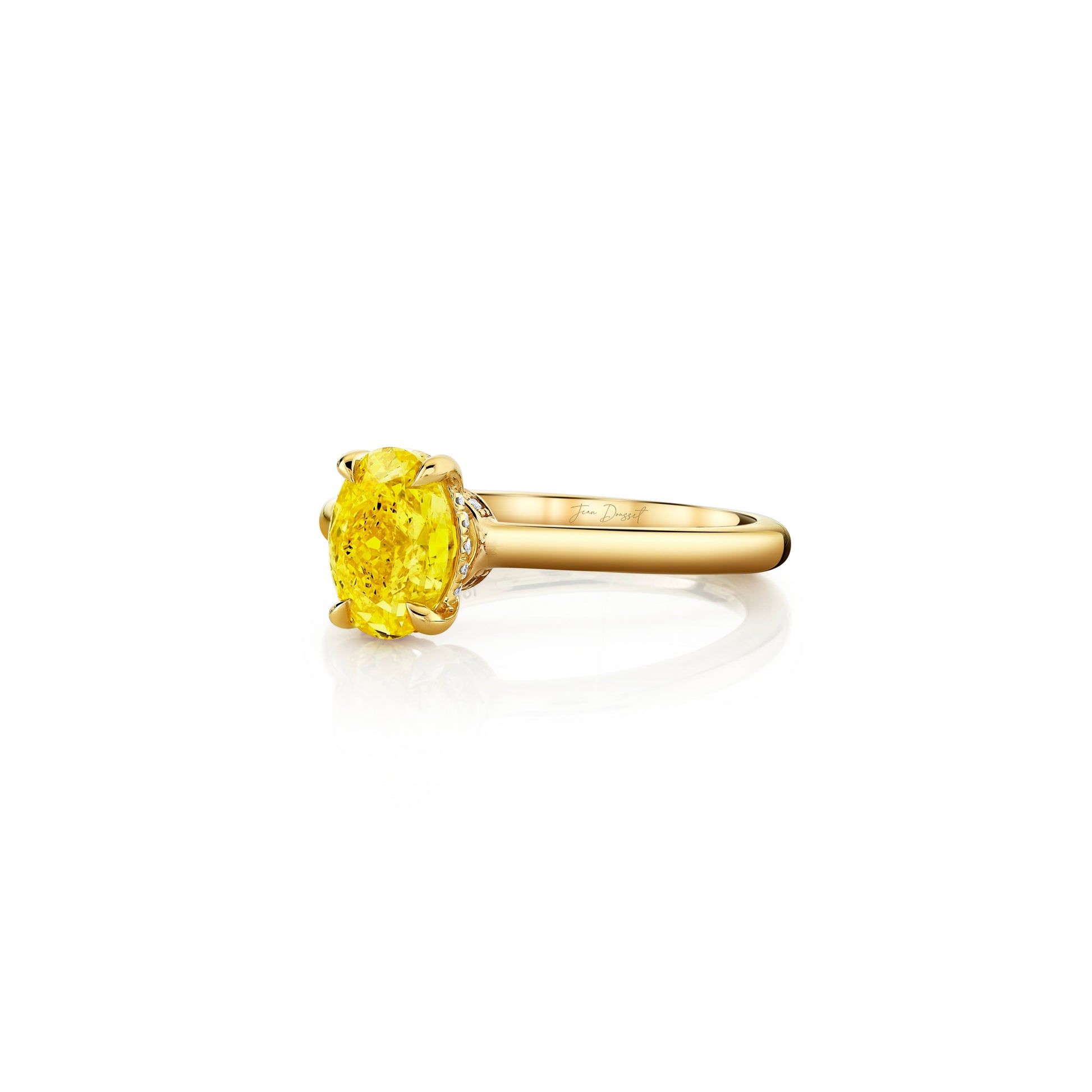 Audrey Oval Solitaire Lab Yellow Diamond Engagement Ring - view 2