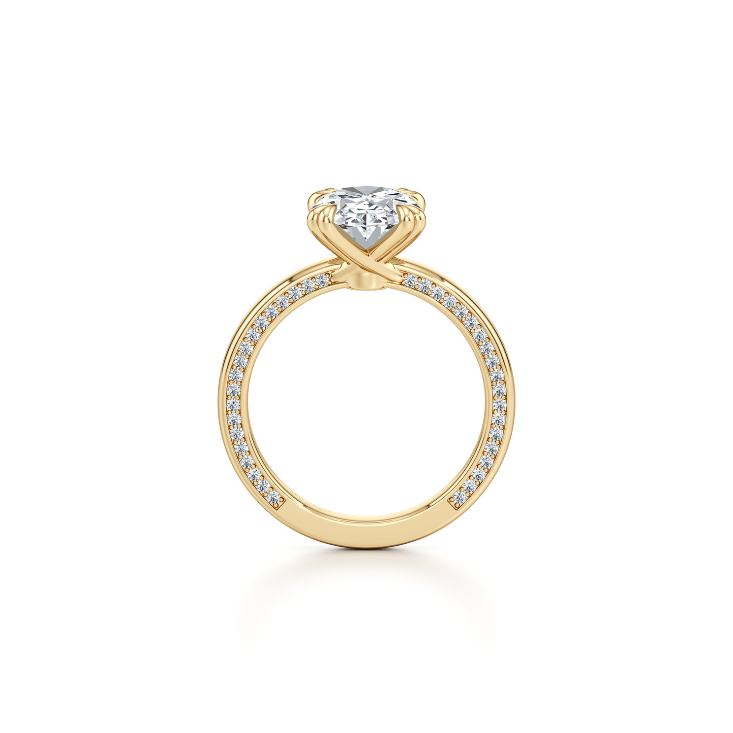 Hayden Oval Cut Solitaire Lab Diamond Engagement Ring - view 3