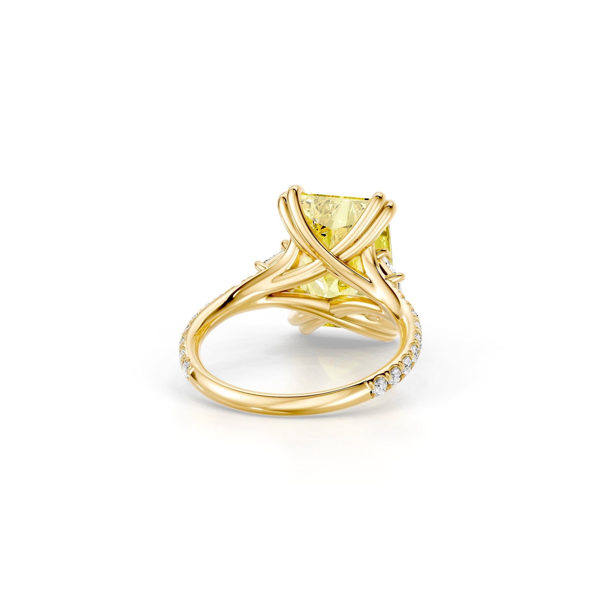 High Jewelry | Jane Radiant Yellow Diamond Three Stone Engagement Ring - view 3