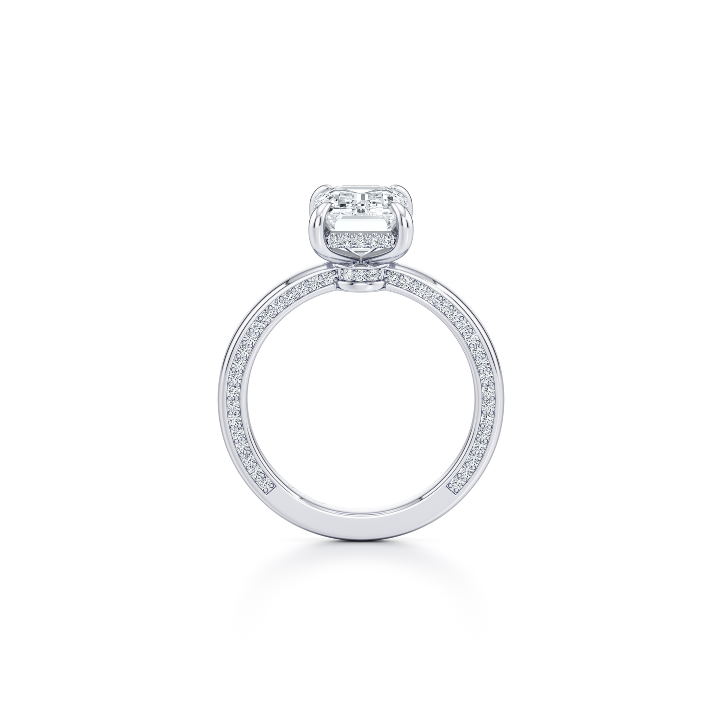 Hayden Heritage Emerald Solitaire Lab Diamond Engagement Ring - view 3
