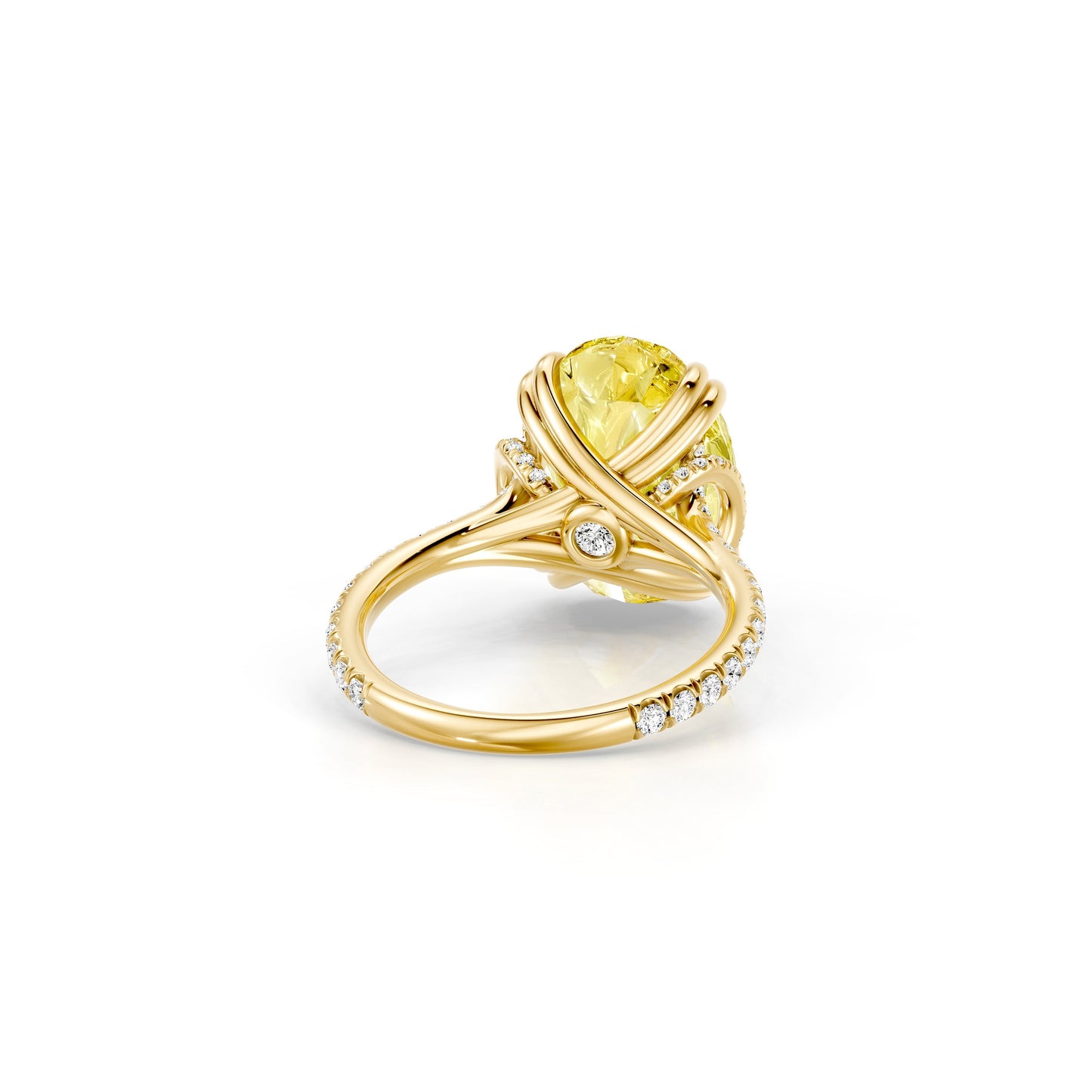 High Jewelry | Nathalie Oval Cut Yellow Diamond Solitaire Engagement Ring - view 3