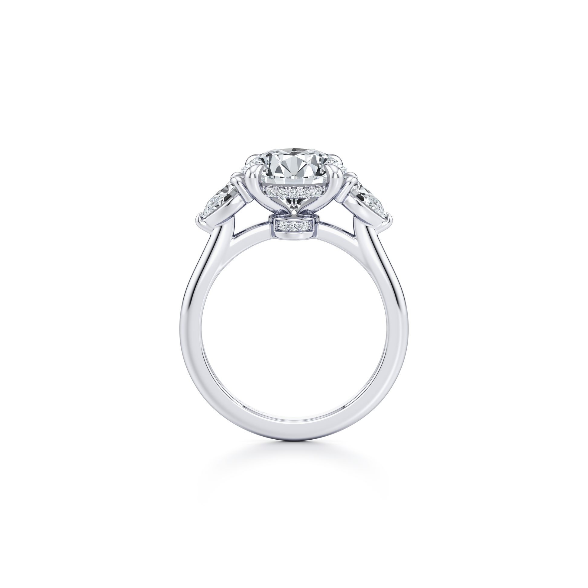 Chelsea Pear Three Stone Engagement Ring - view 12