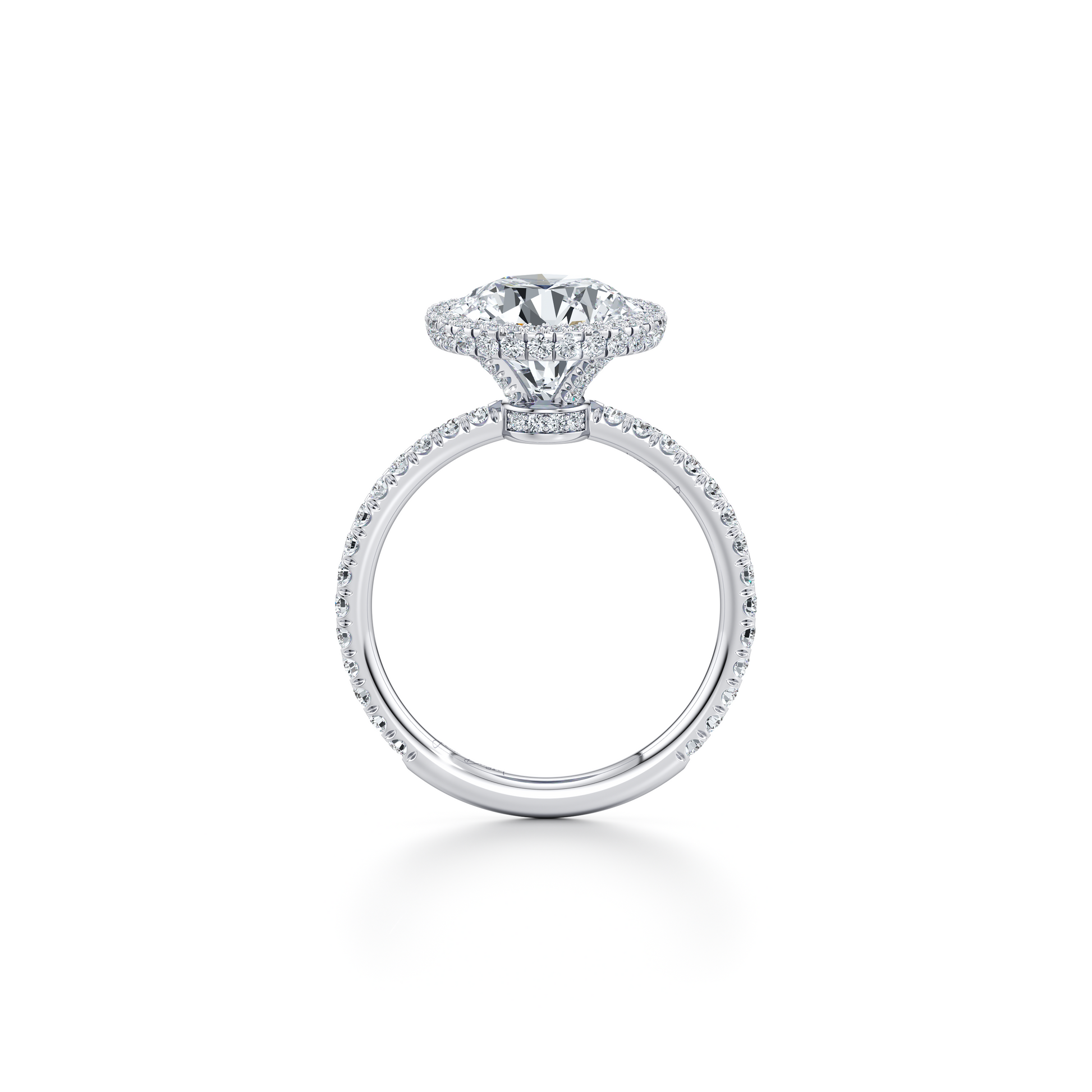 Alyssa Round Invisible Halo Lab Diamond Engagement Ring - view 7