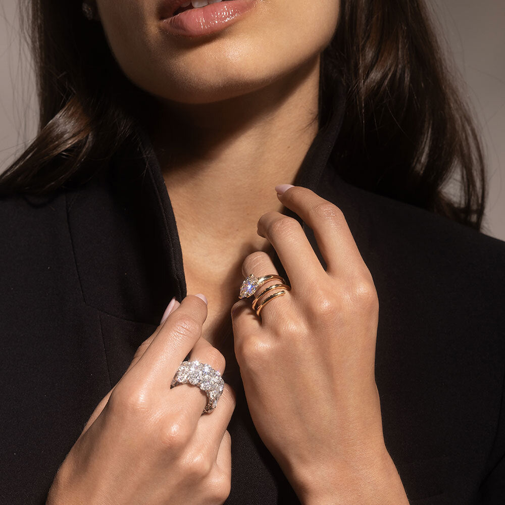 High Jewelry | Lauren Pear Solitaire Lab Diamond Engagement Ring - view 3