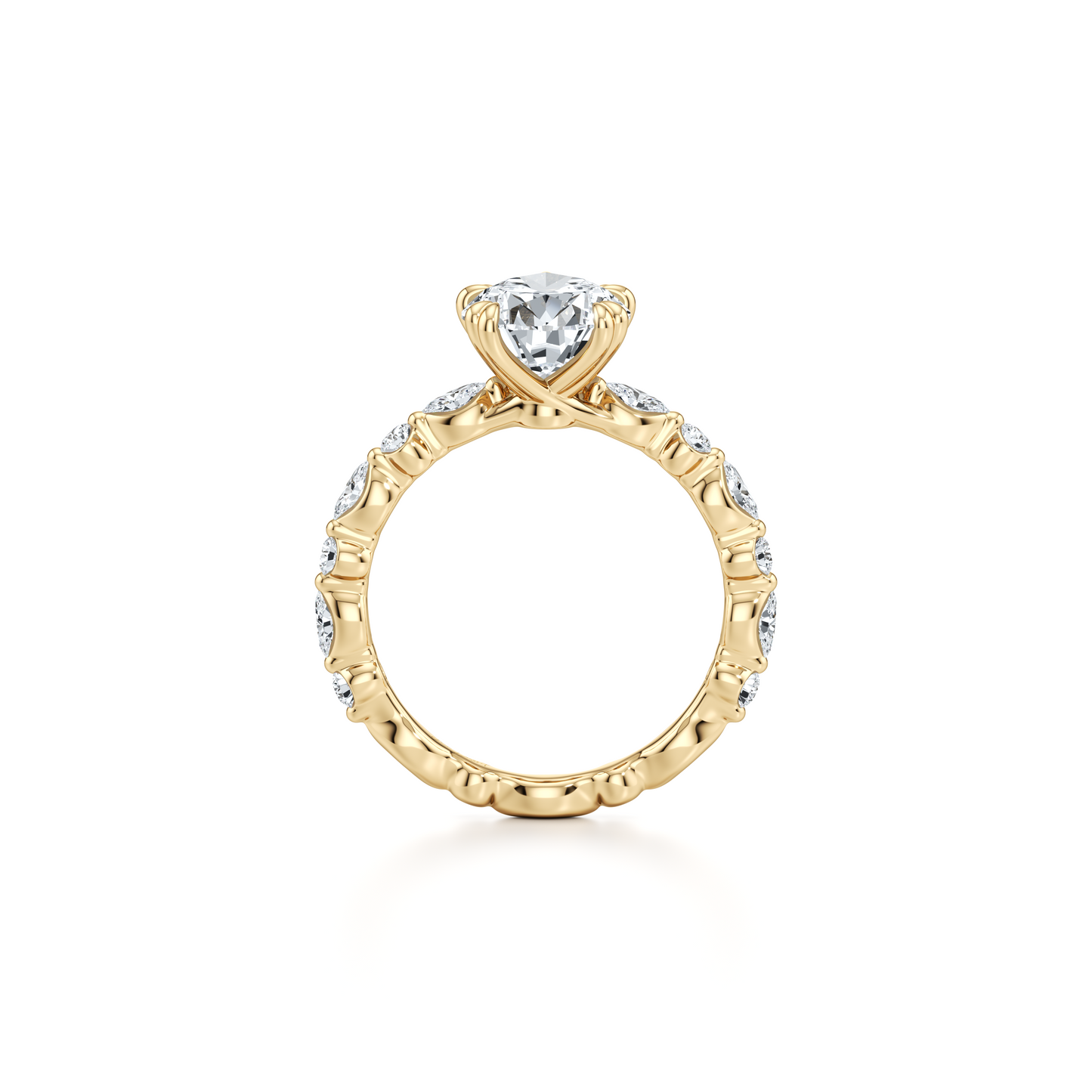 Vivienne Pear Solitaire Lab Diamond Engagement Ring - view 3