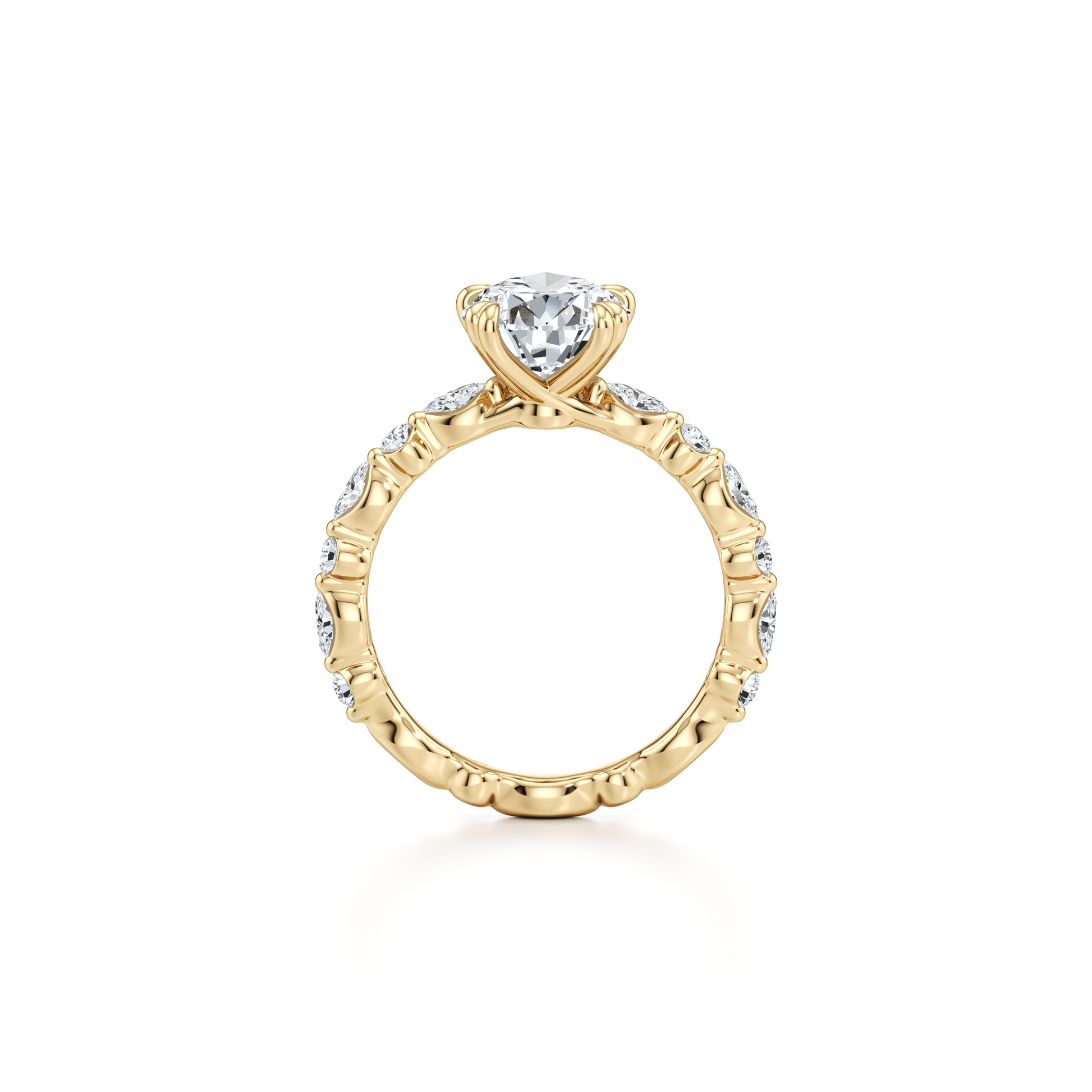 Vivienne Pear Solitaire Lab Diamond Engagement Ring - view 3