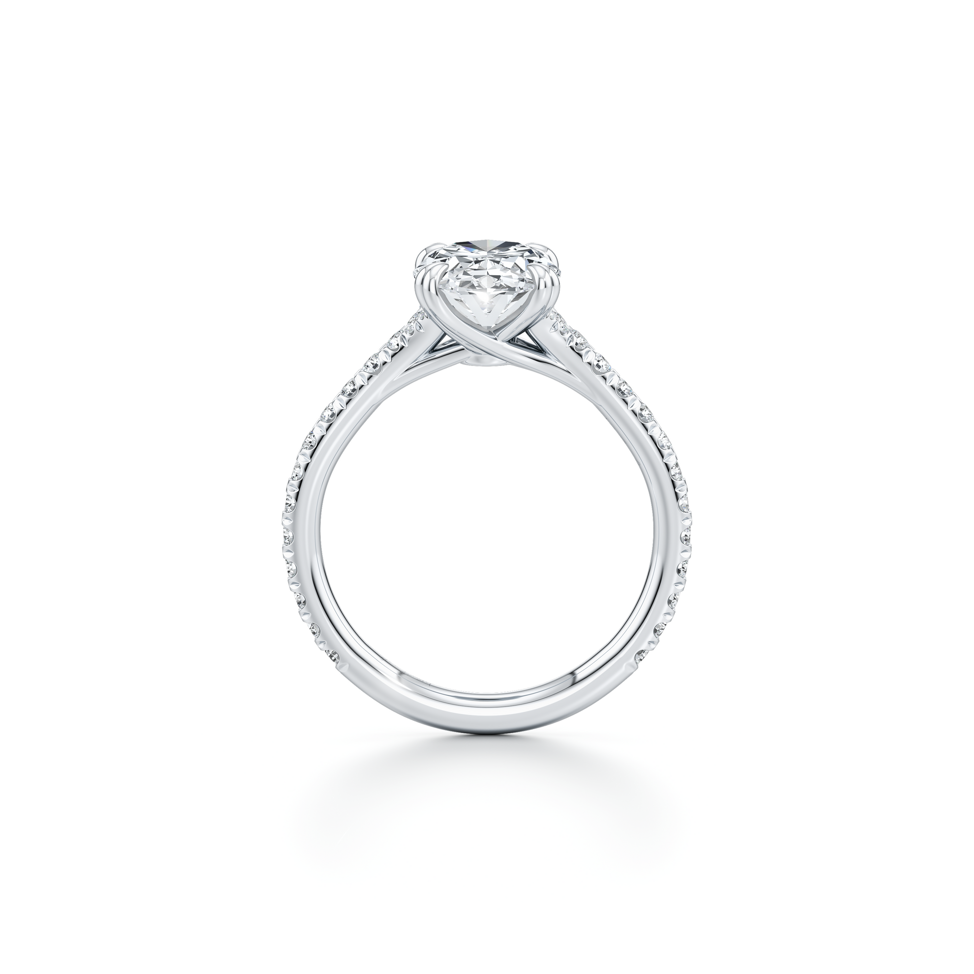 High Jewelry | Elle East-West Oval Solitaire Lab Diamond Engagement Ring - view 11