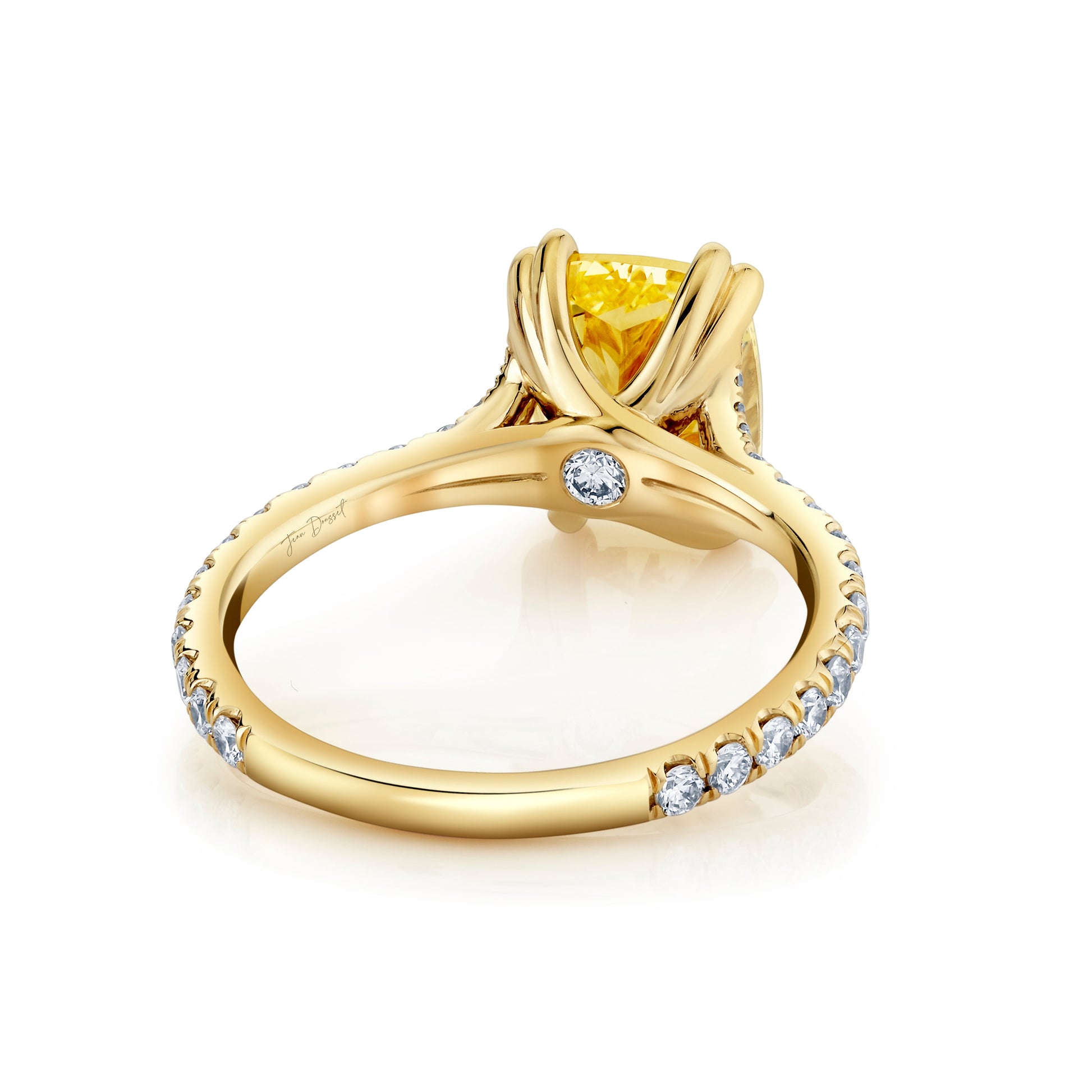 Elle Cushion Solitaire Lab Pink Diamond Engagement Ring - view 8