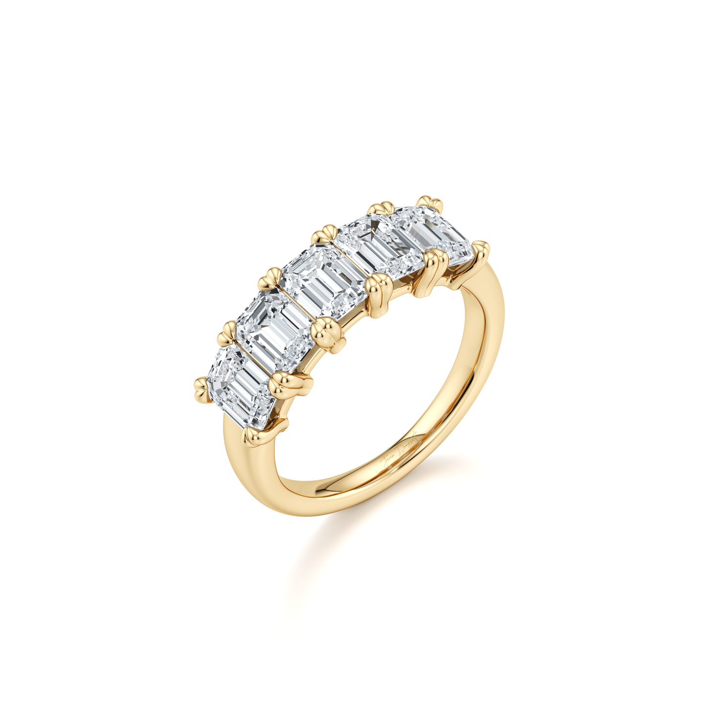 Elle 5-Stone Emerald Lab Diamond Band - view 3