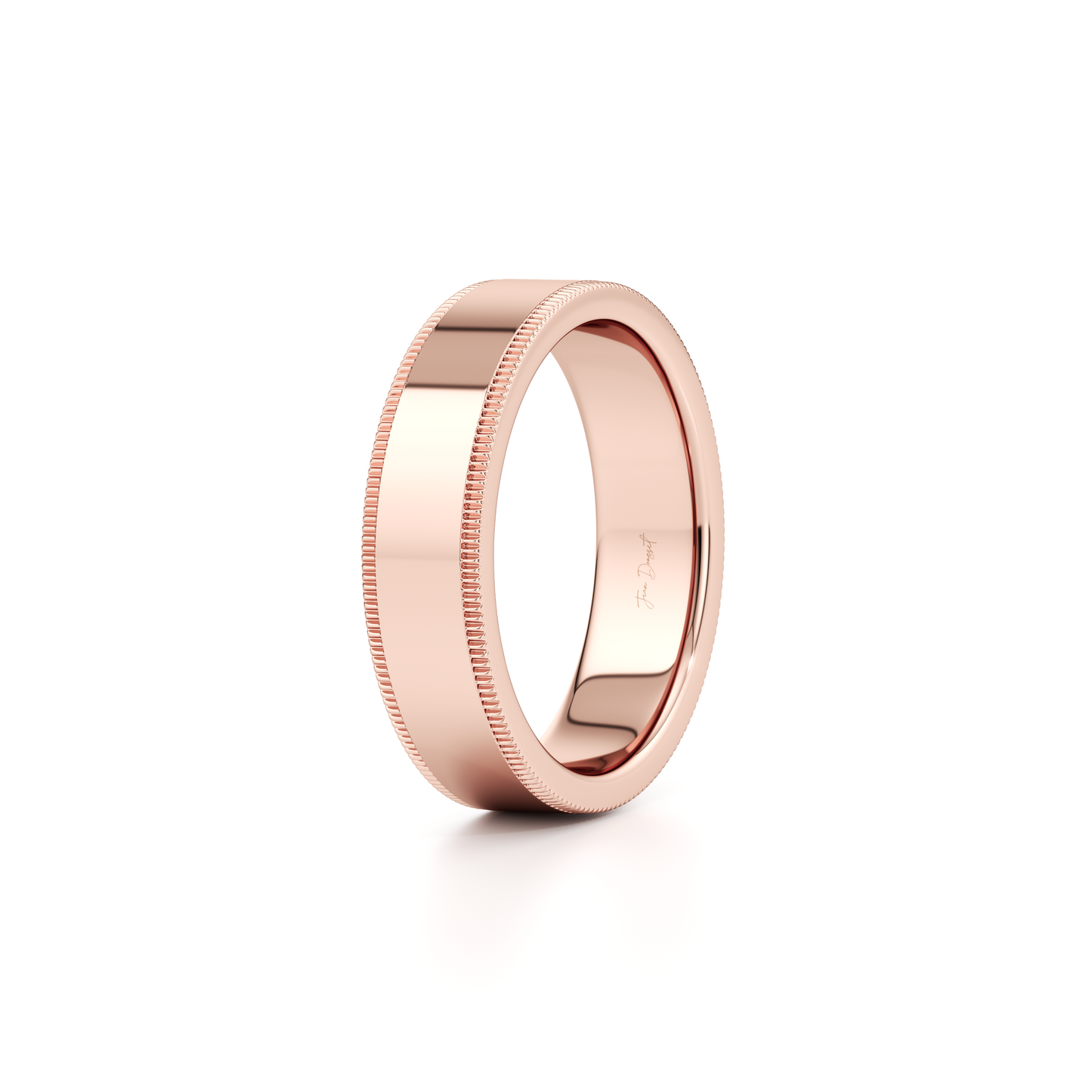 Modern Flat Men's Band With Milgrain - view 3
