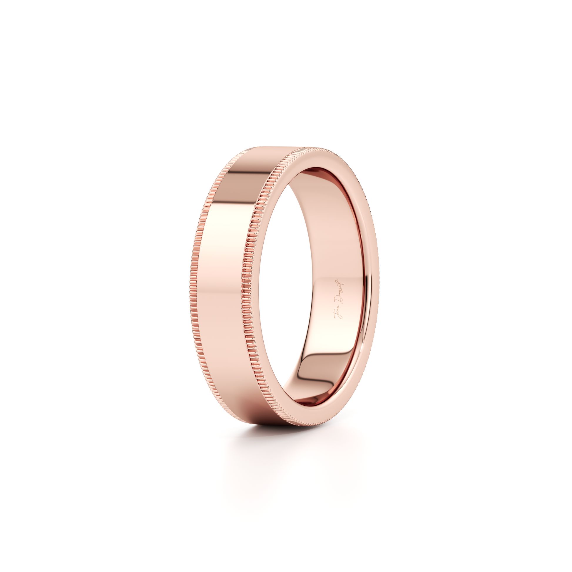 Modern Flat Men's Band With Milgrain - view 3