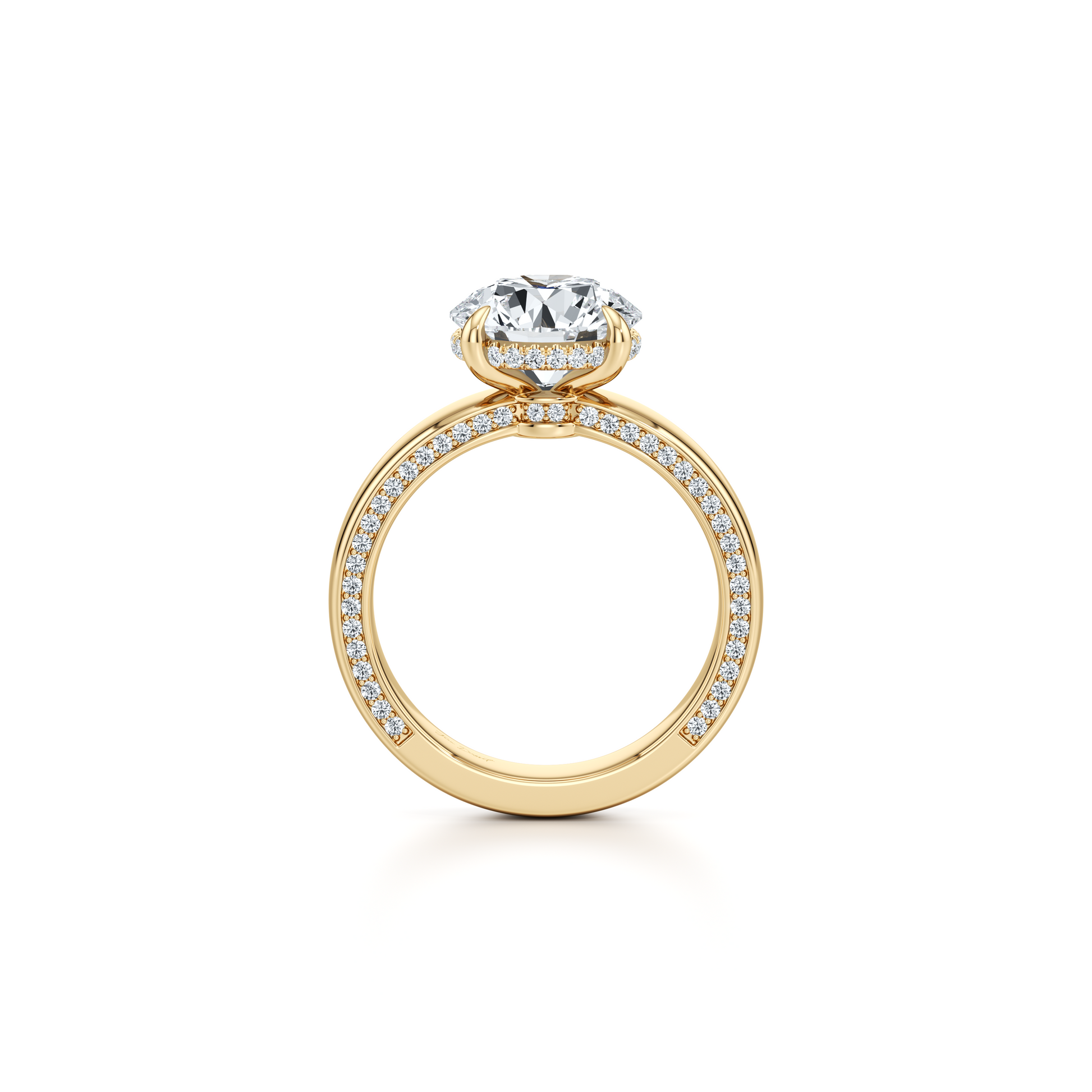 Hayden Heritage Round Brilliant Solitaire Lab Diamond Engagement Ring - view 3