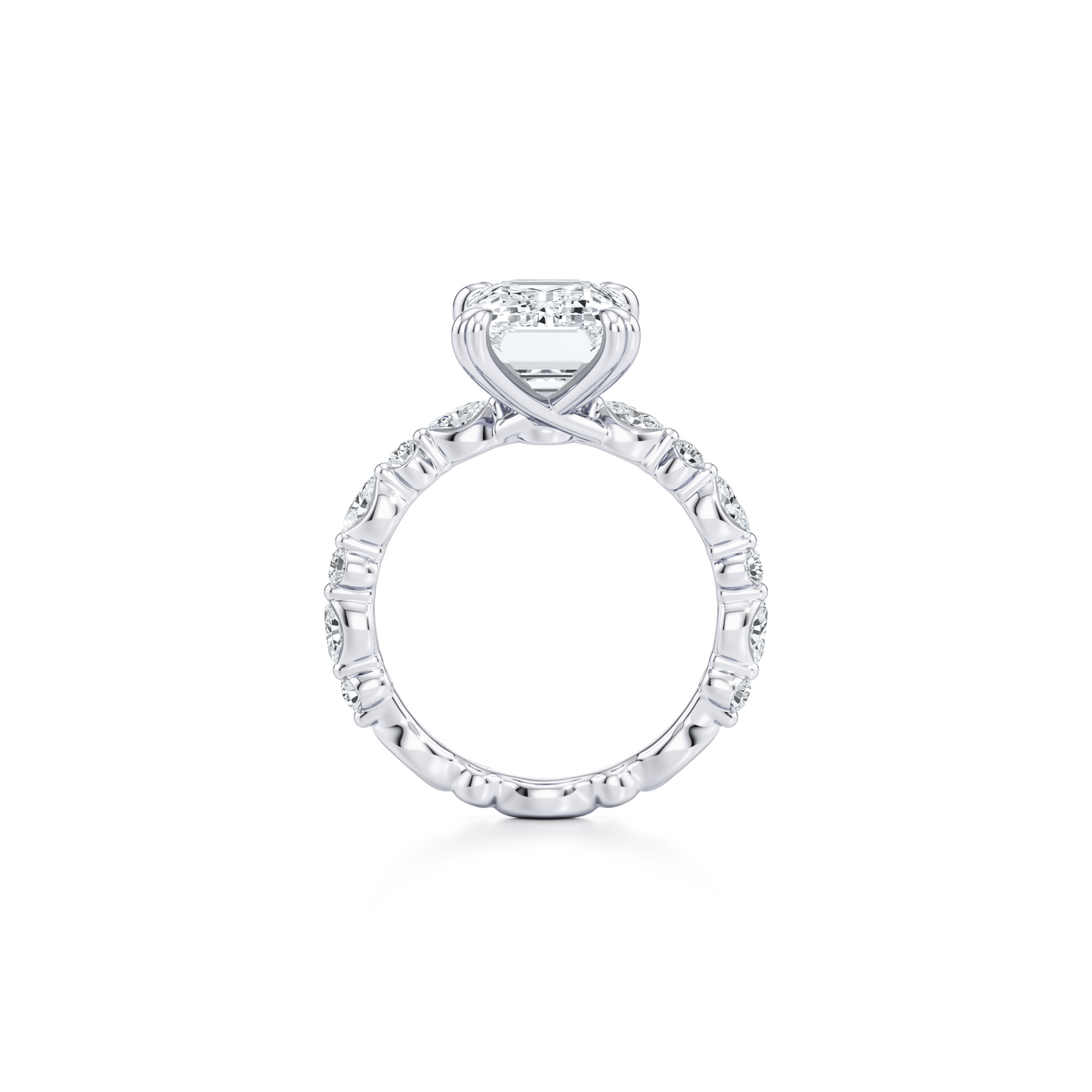 Vivienne Emerald Solitaire Lab Diamond Engagement Ring - view 3