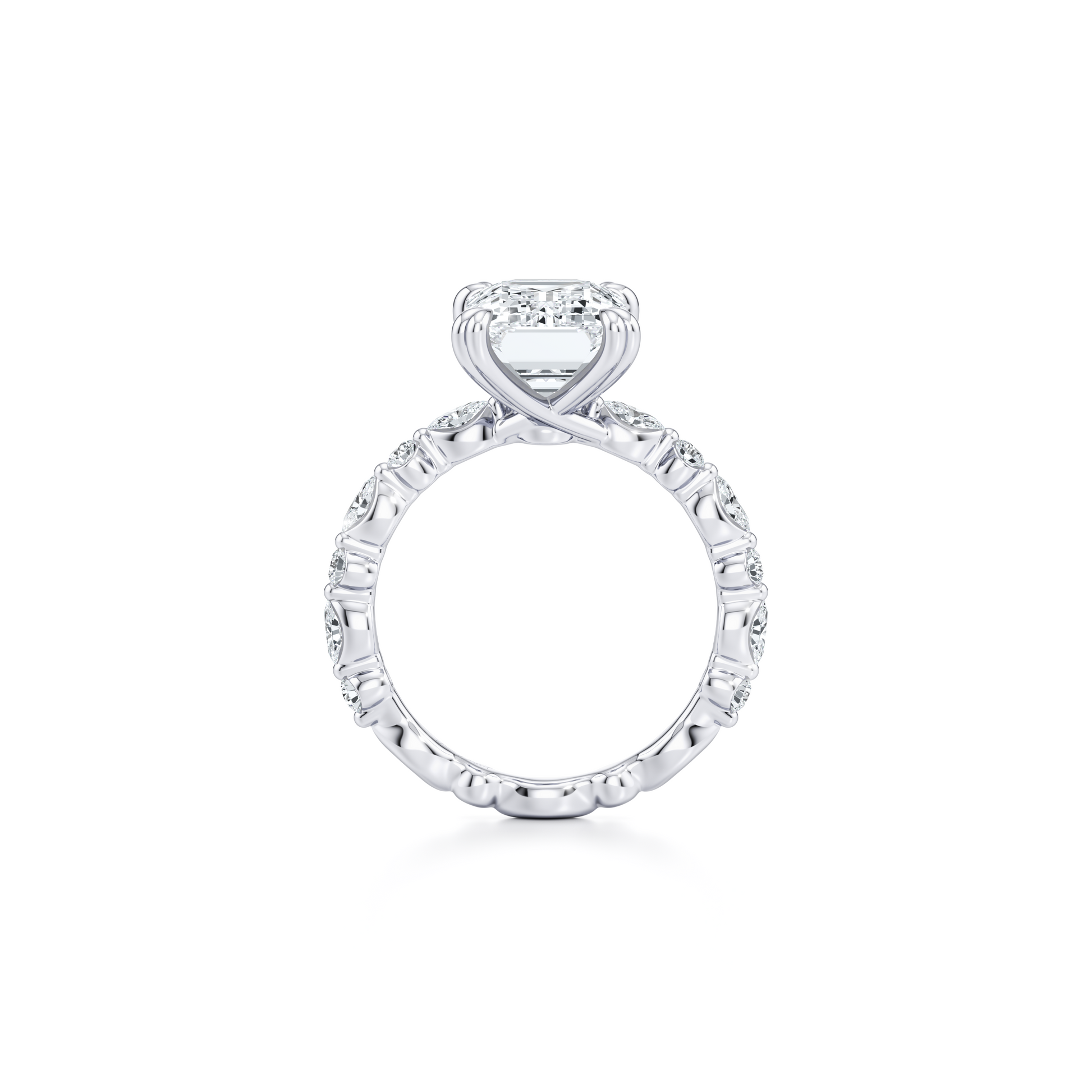 Vivienne Emerald Solitaire Lab Diamond Engagement Ring - view 3