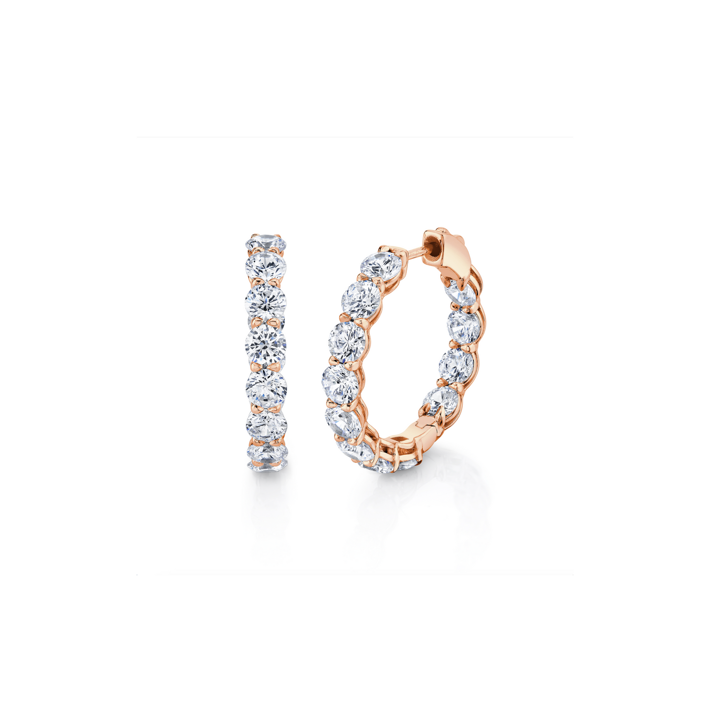 Olivia Emerald Lab Diamond Bold Inside Out Hoops - view 3