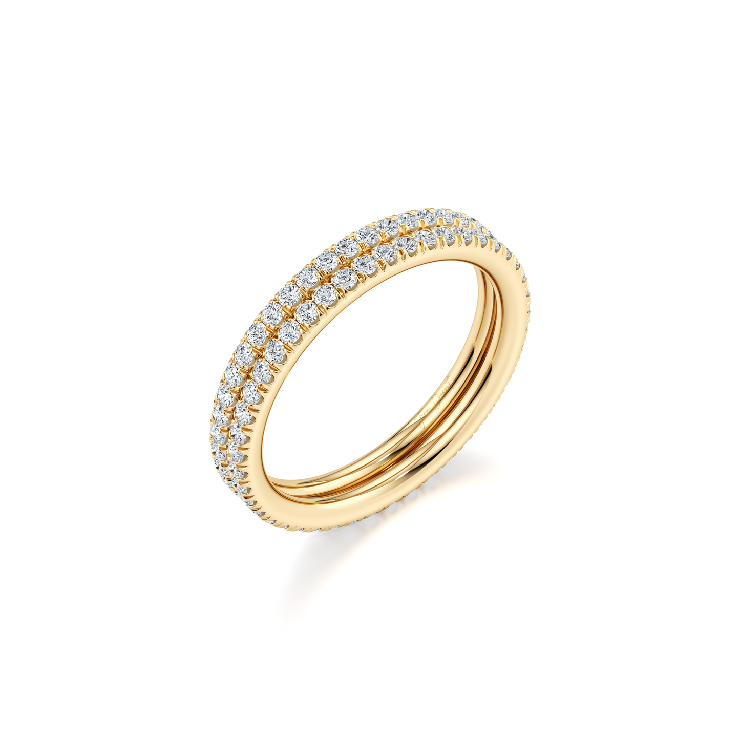 Elle Dual Pave Lab Diamond Band - view 3