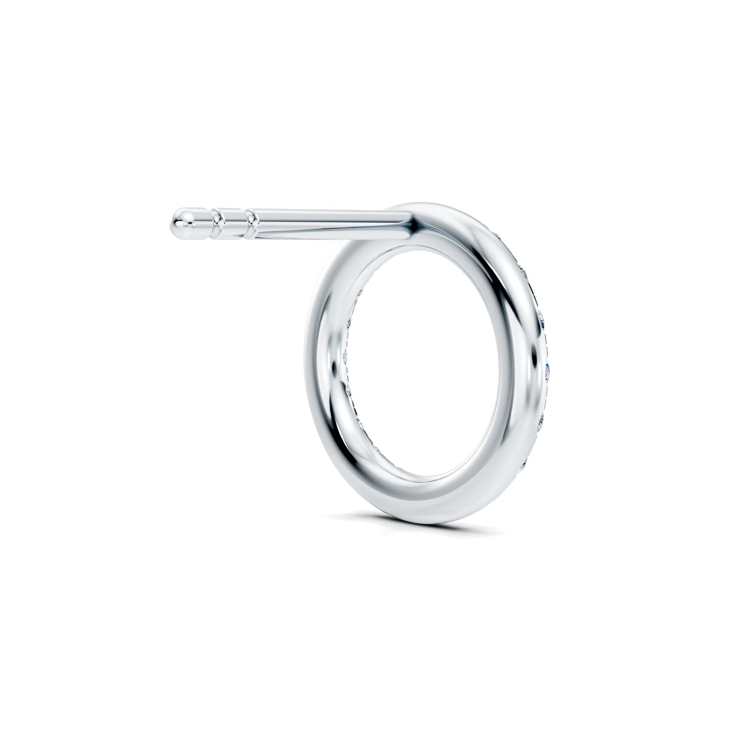Audrey Front Hoop Lab Diamond Pave Earrings - view 3