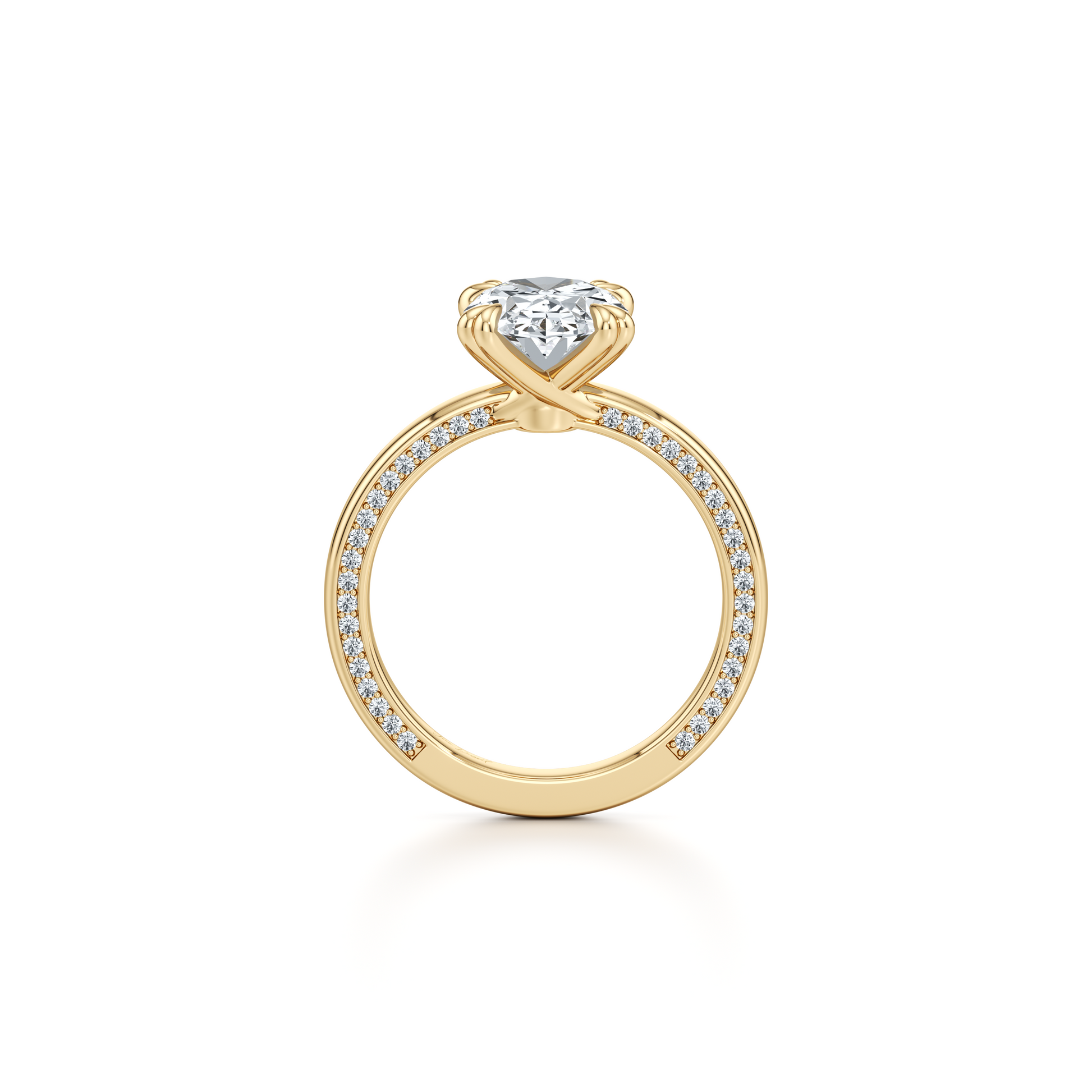 Hayden Signature Oval Solitaire Lab Diamond Engagement Ring - view 3