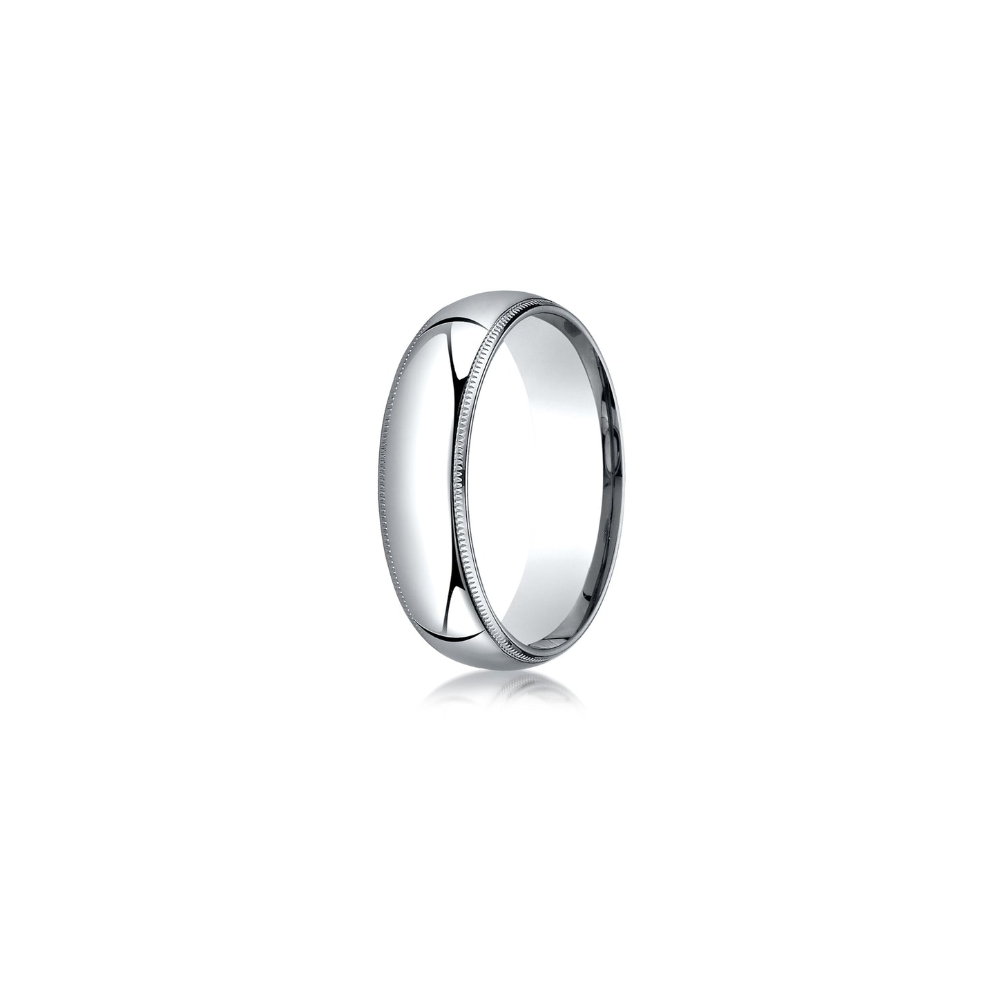 Men's Classic Quarter Round Wedding Band With Milgrain - view 3