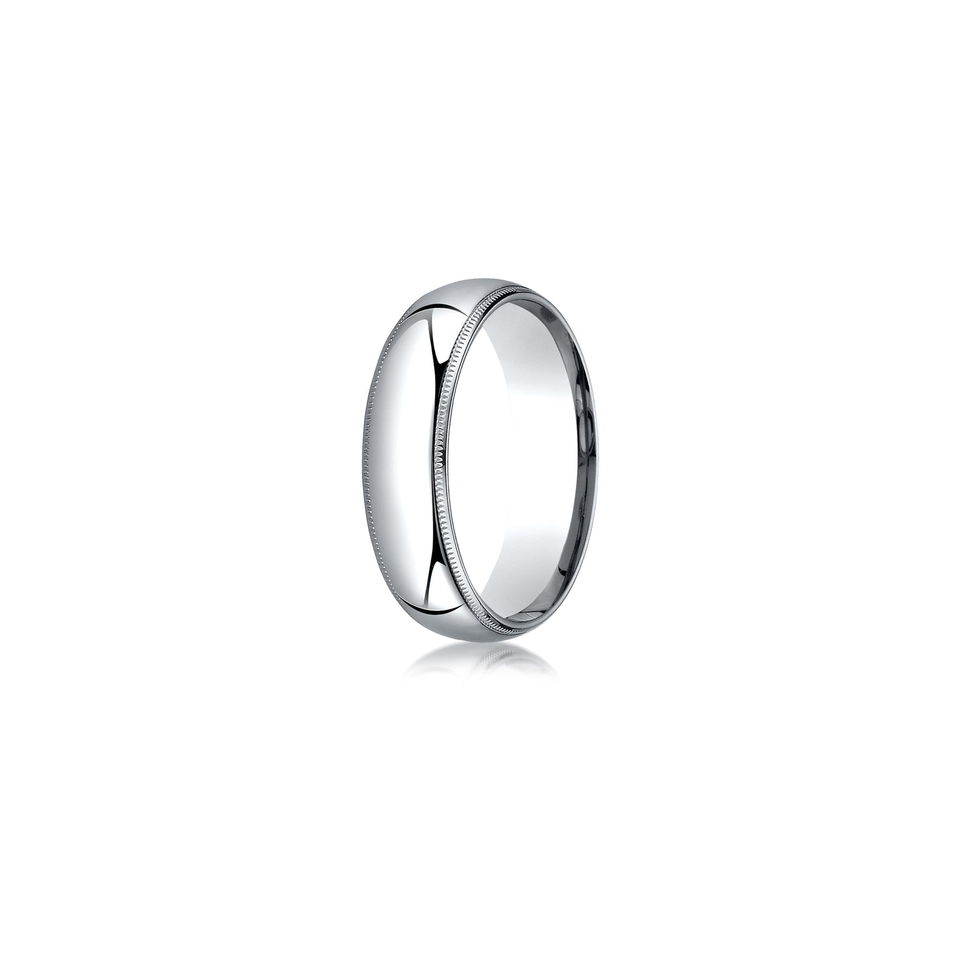 Men's Classic Quarter Round Wedding Band With Milgrain - view 3