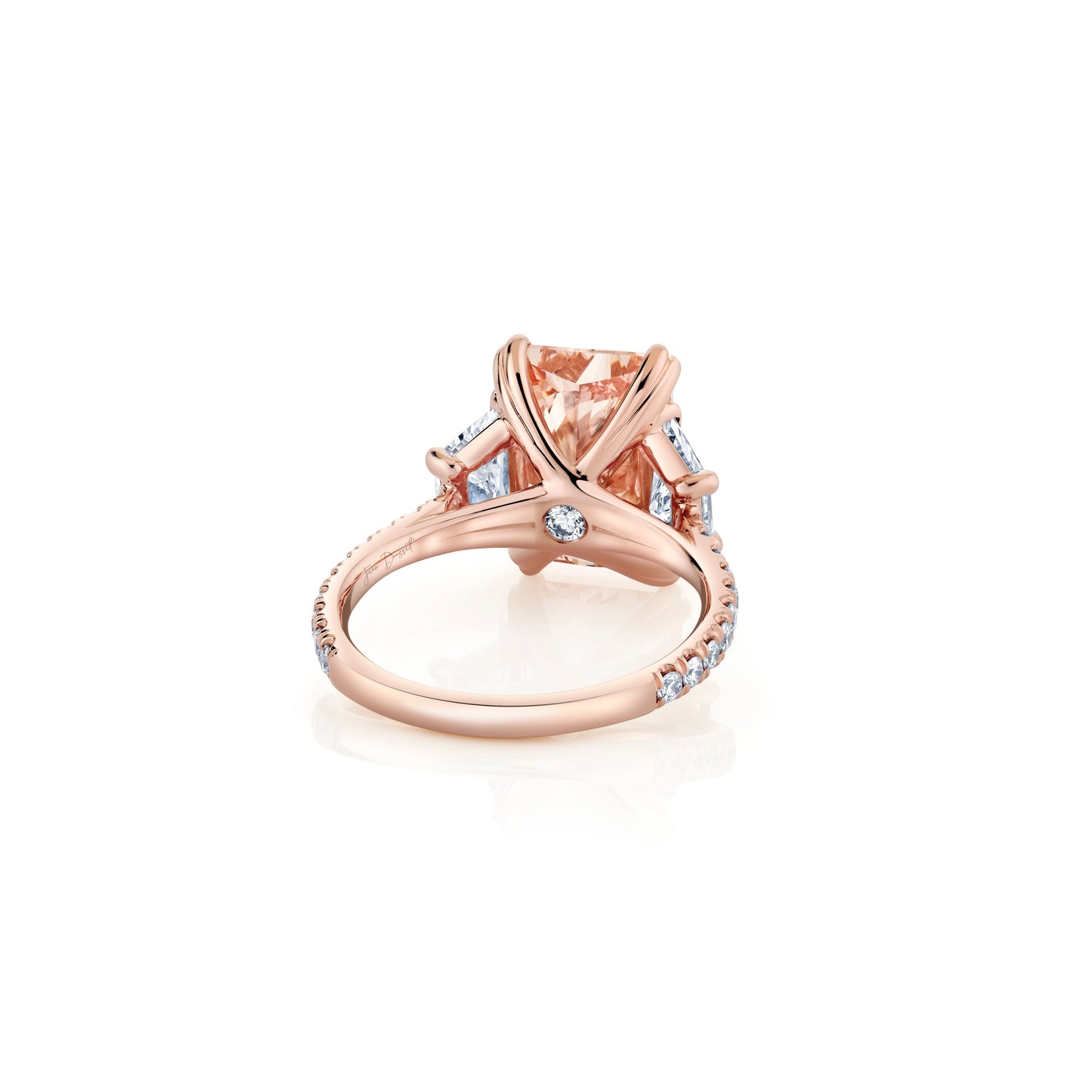 High Jewelry | Elle Radiant Yellow Diamond Three Stone Lab Diamond Engagement Ring - view 8