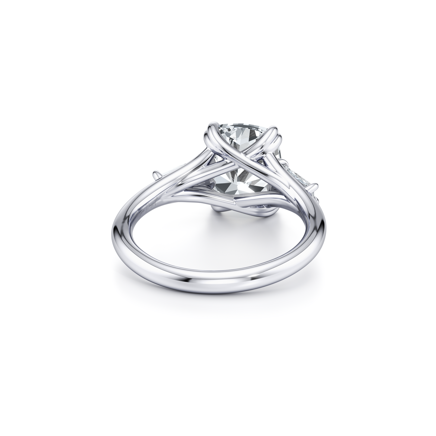 Jane Radiant Three Stone Engagement Ring - view 3
