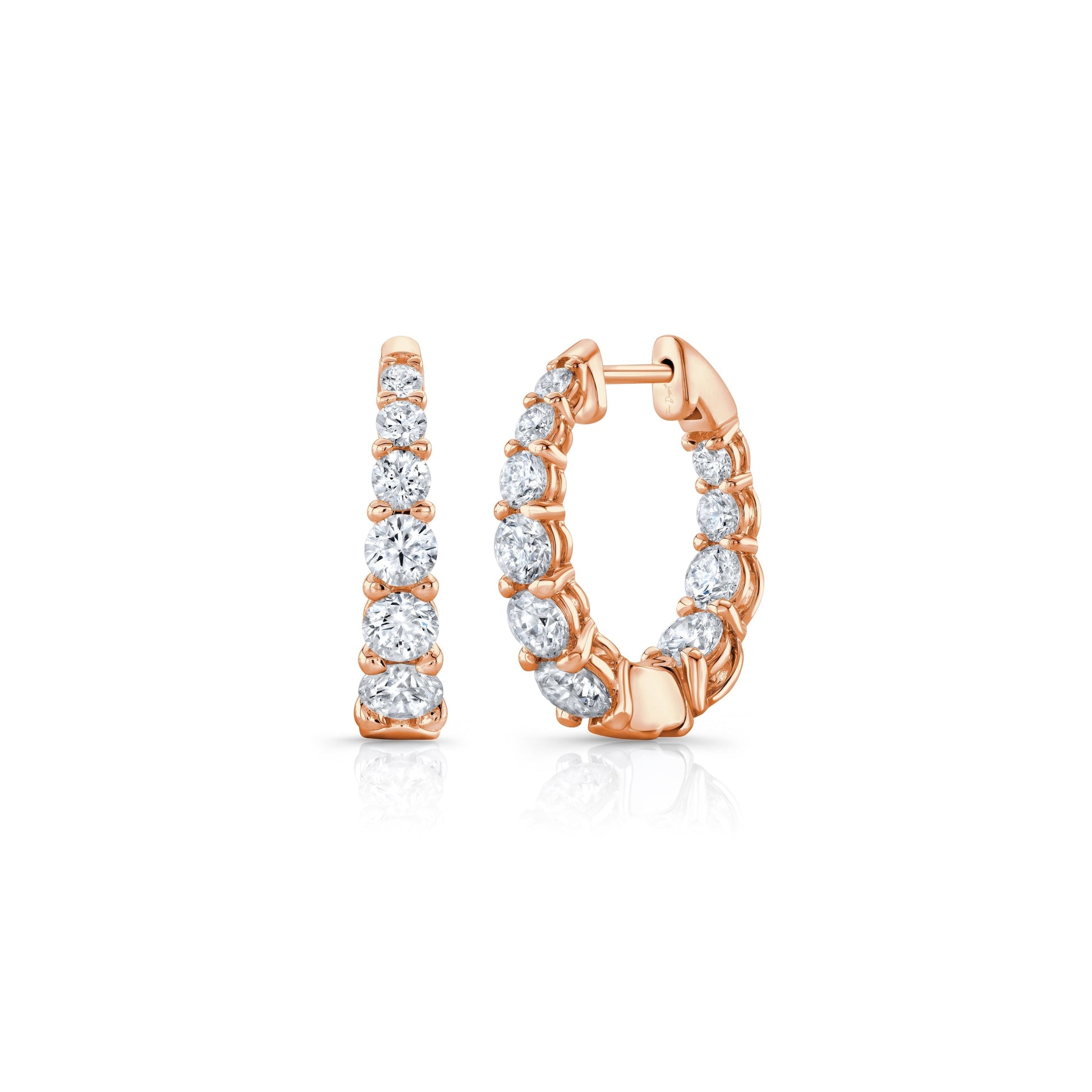Olivia Lab Diamond Graduated Hoops - view 3
