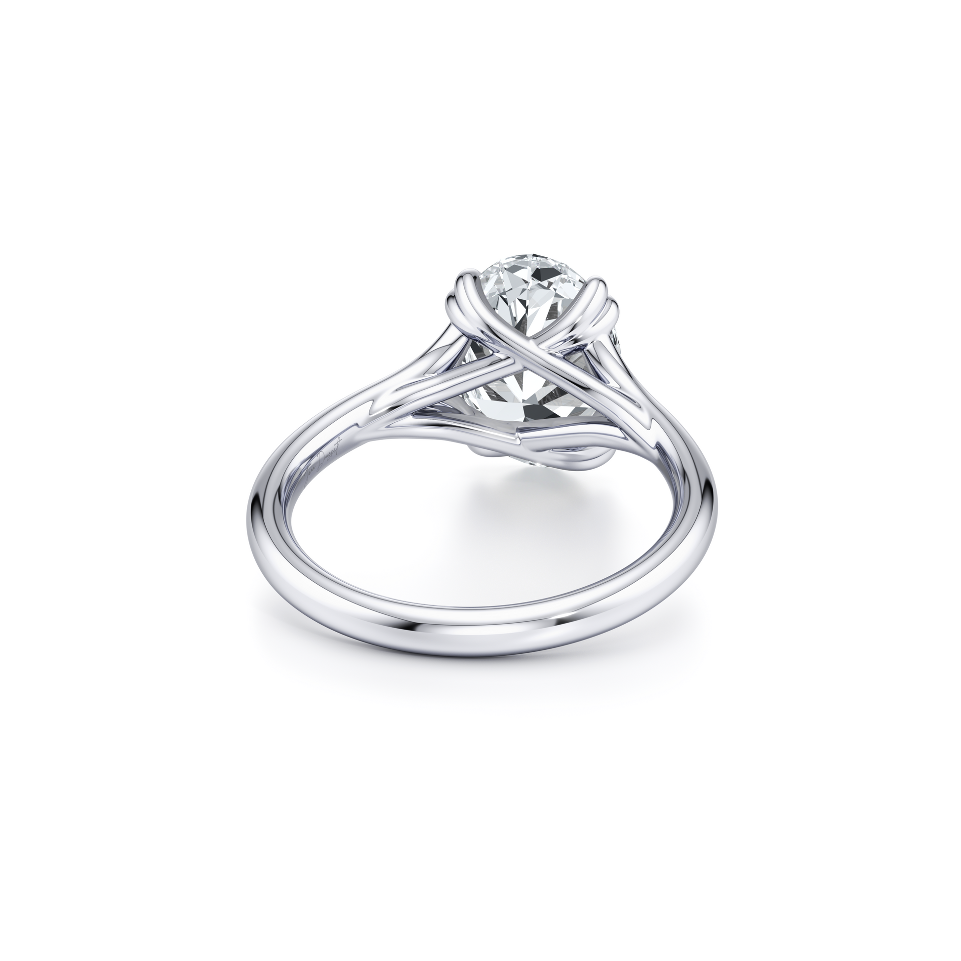 Jane Oval Solitaire Lab Diamond Engagement Ring - view 8
