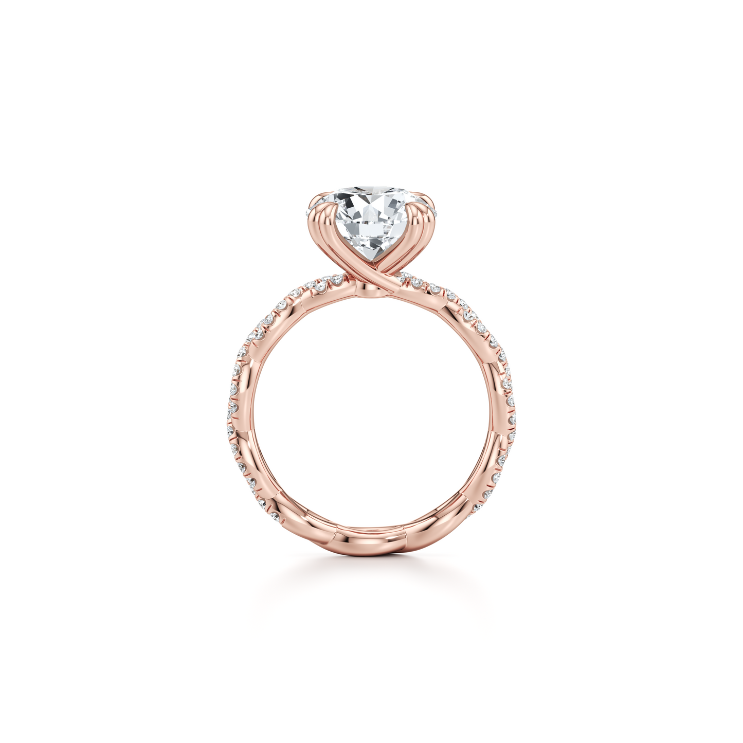 Ivy Round Solitaire Lab Diamond Engagement Ring - view 3