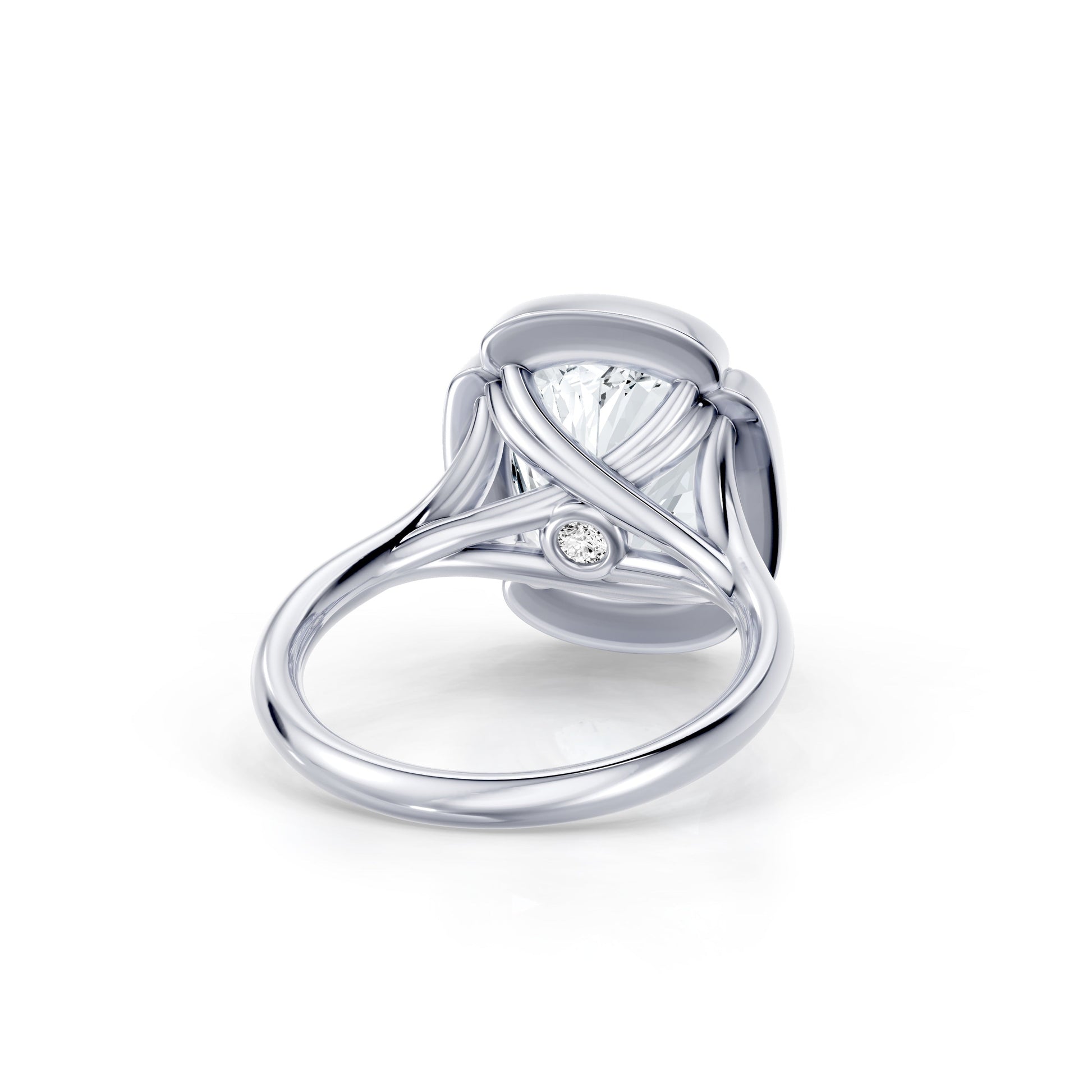 Doree Elongated Cushion Solitaire Lab Diamond Engagement Ring - view 3
