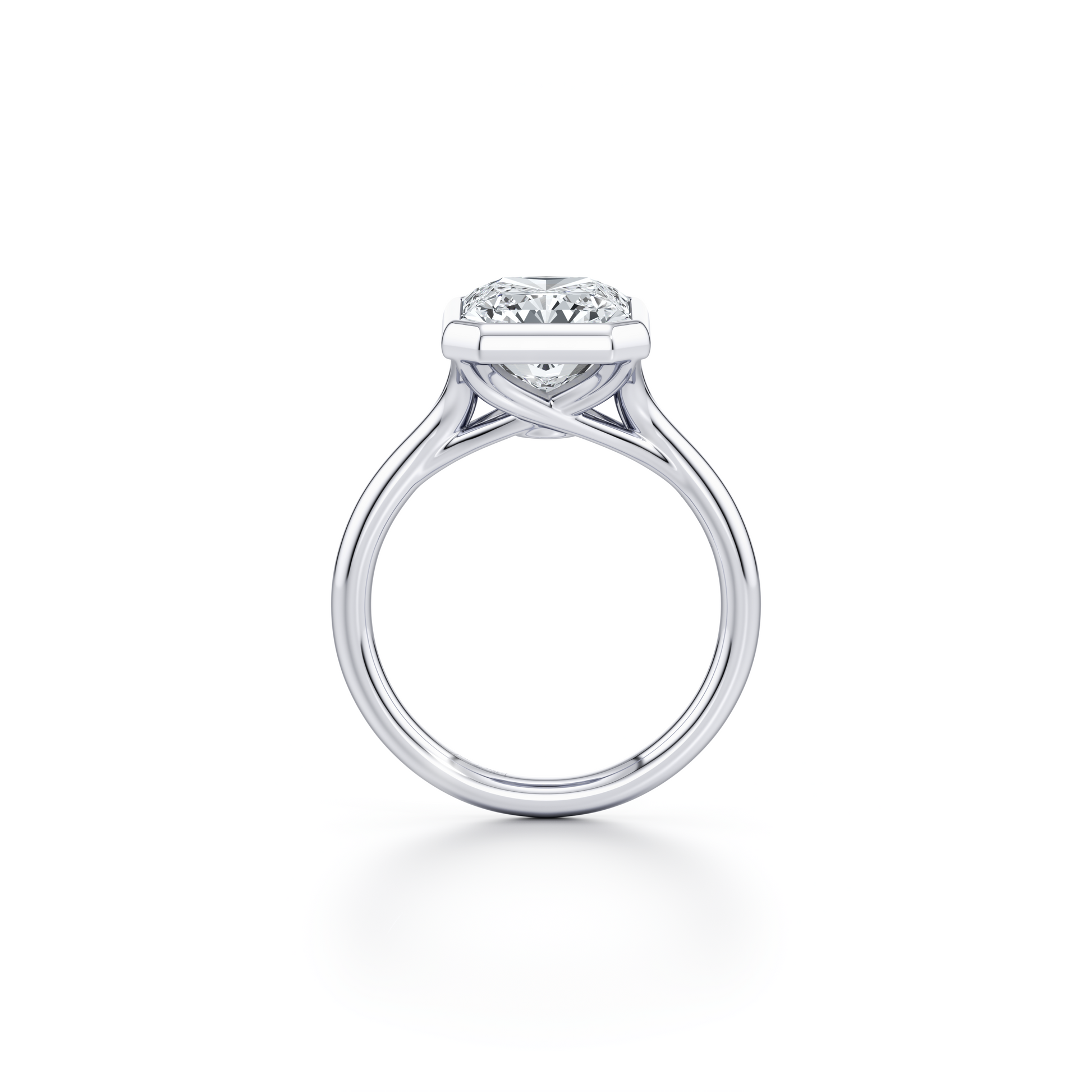 Elle Radiant Bezel Lab Diamond Engagement Ring - view 3
