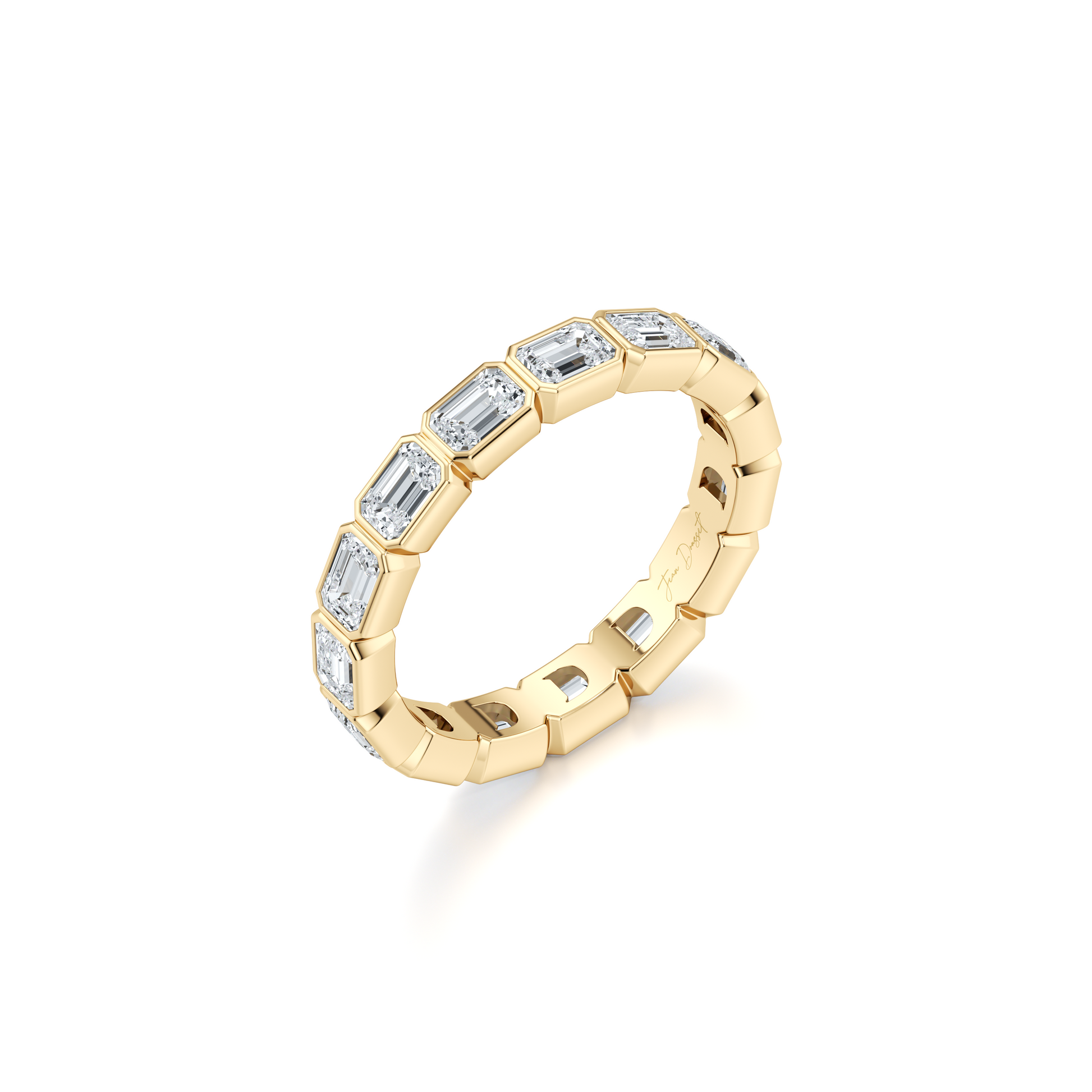 Bezel Set Emerald Lab Diamond Eternity Band - view 3