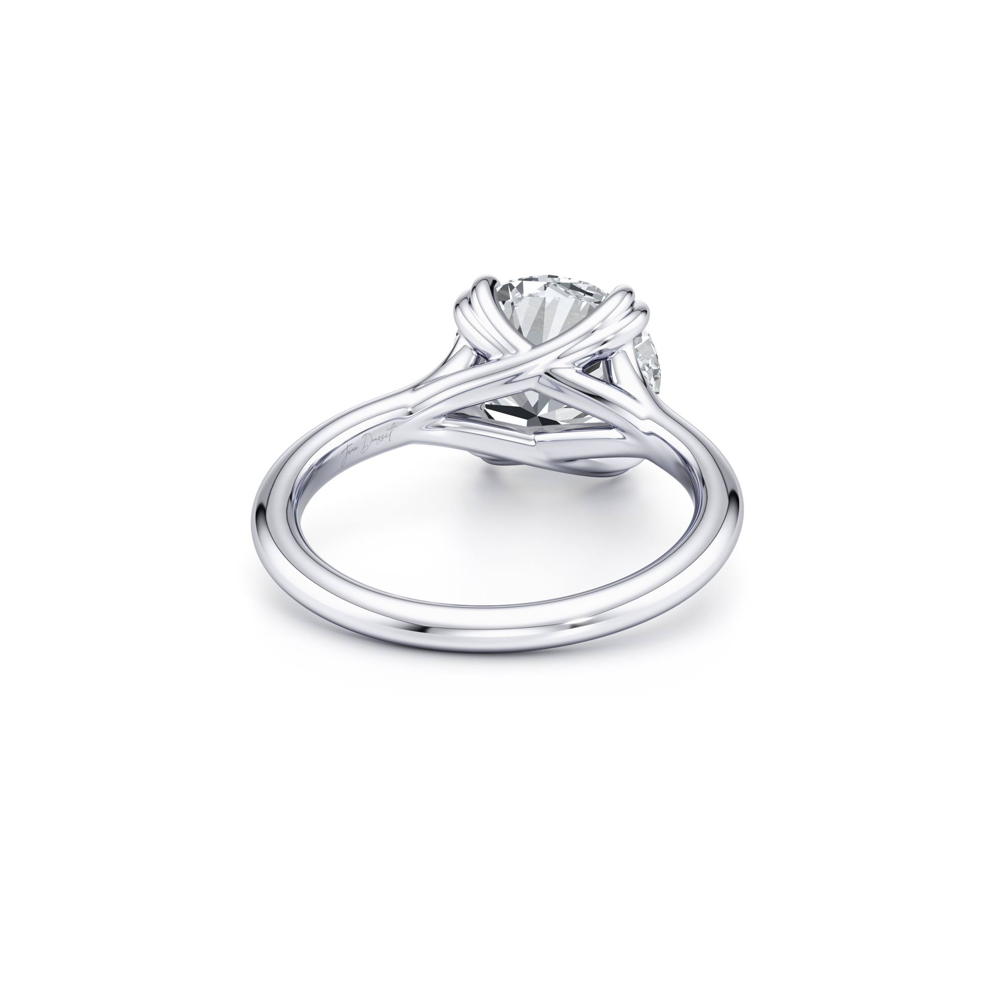 Jane Round Oval Three Stone Lab Diamond Engagement Ring - view 3
