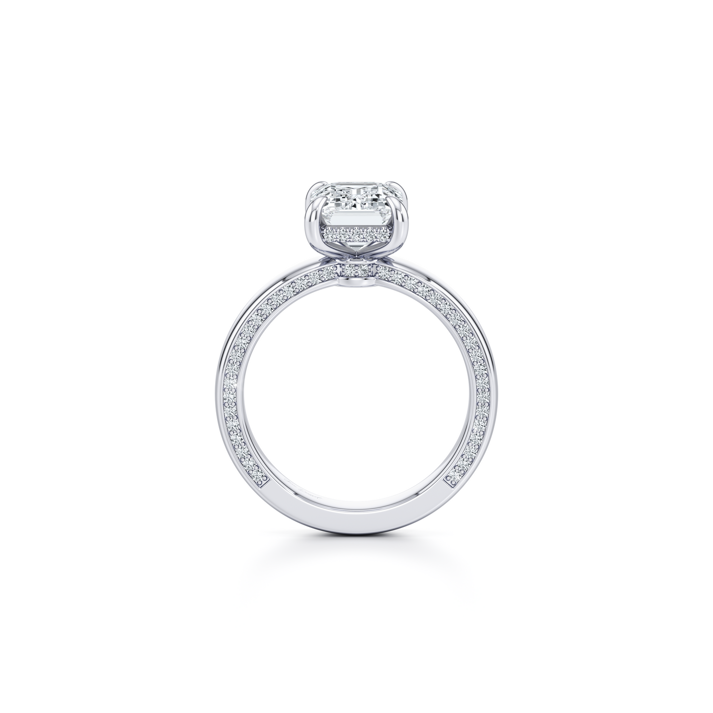 Hayden Emerald Solitaire Lab Diamond Engagement Ring - view 3