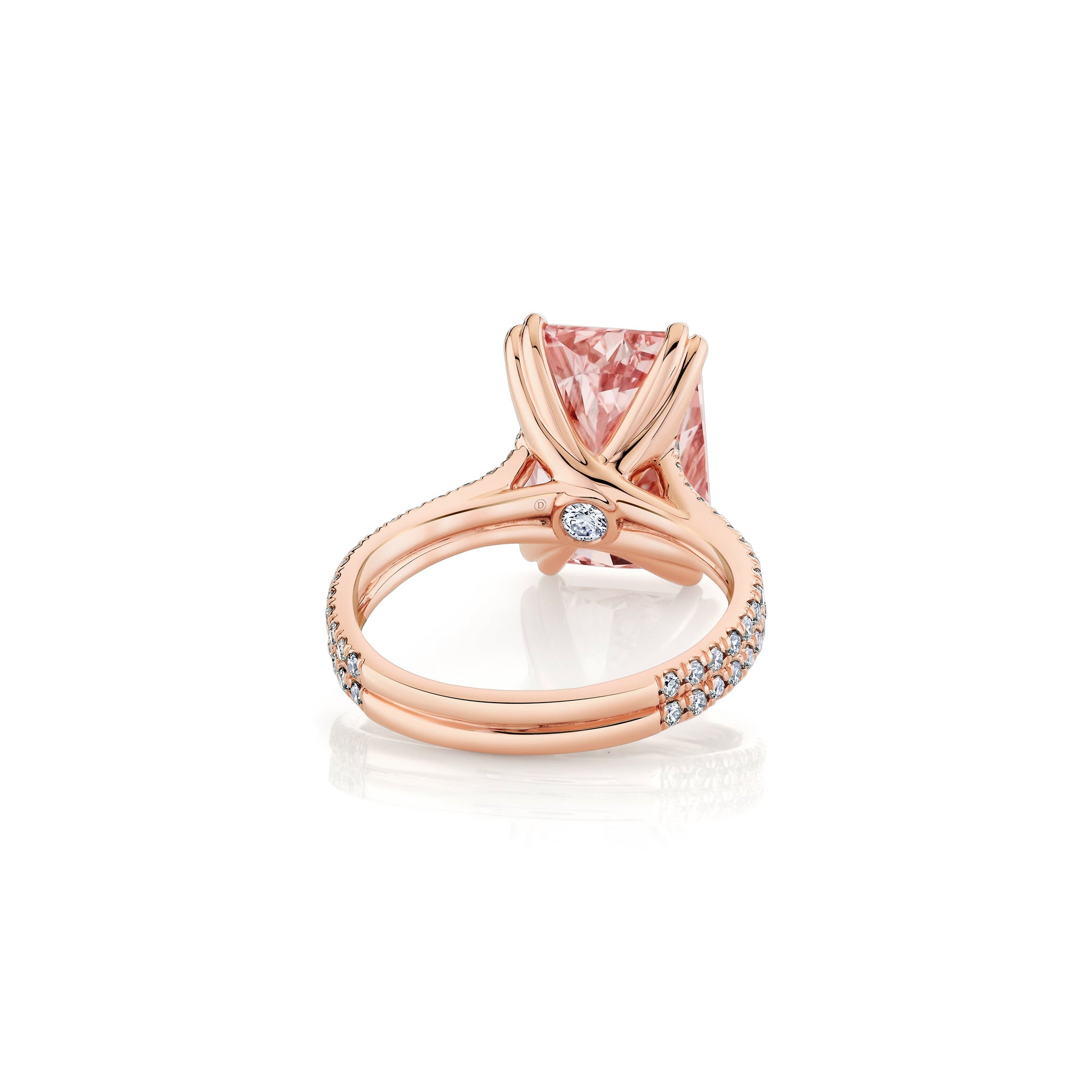 Elle Radiant Cut Solitaire Lab Diamond Engagement Ring - view 3