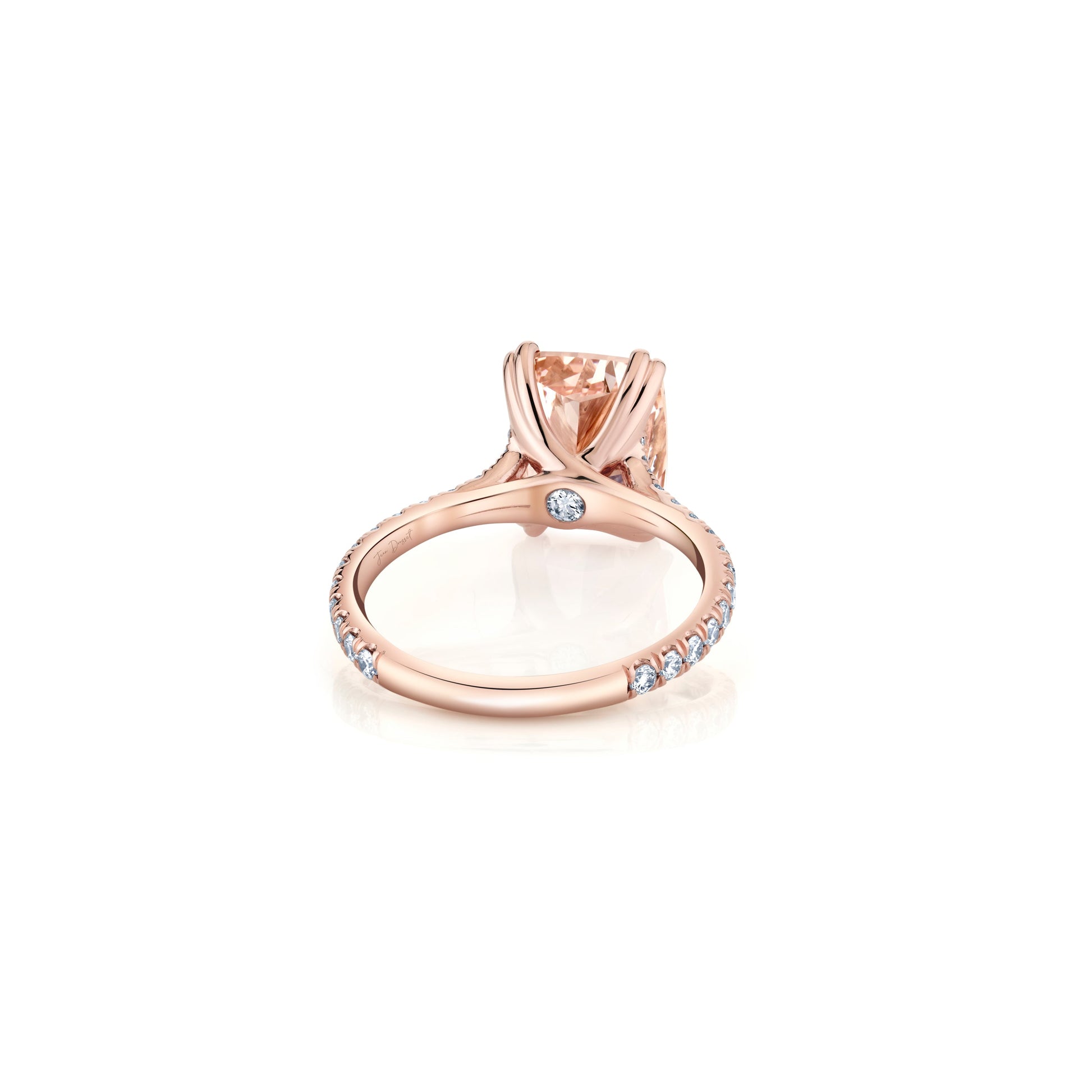 Elle Cushion Solitaire Lab Pink Diamond Engagement Ring - view 12