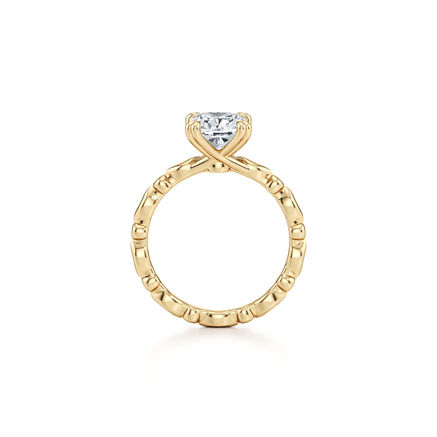 Vivienne Elongated Cushion Solitaire Lab Diamond Engagement Ring - view 3