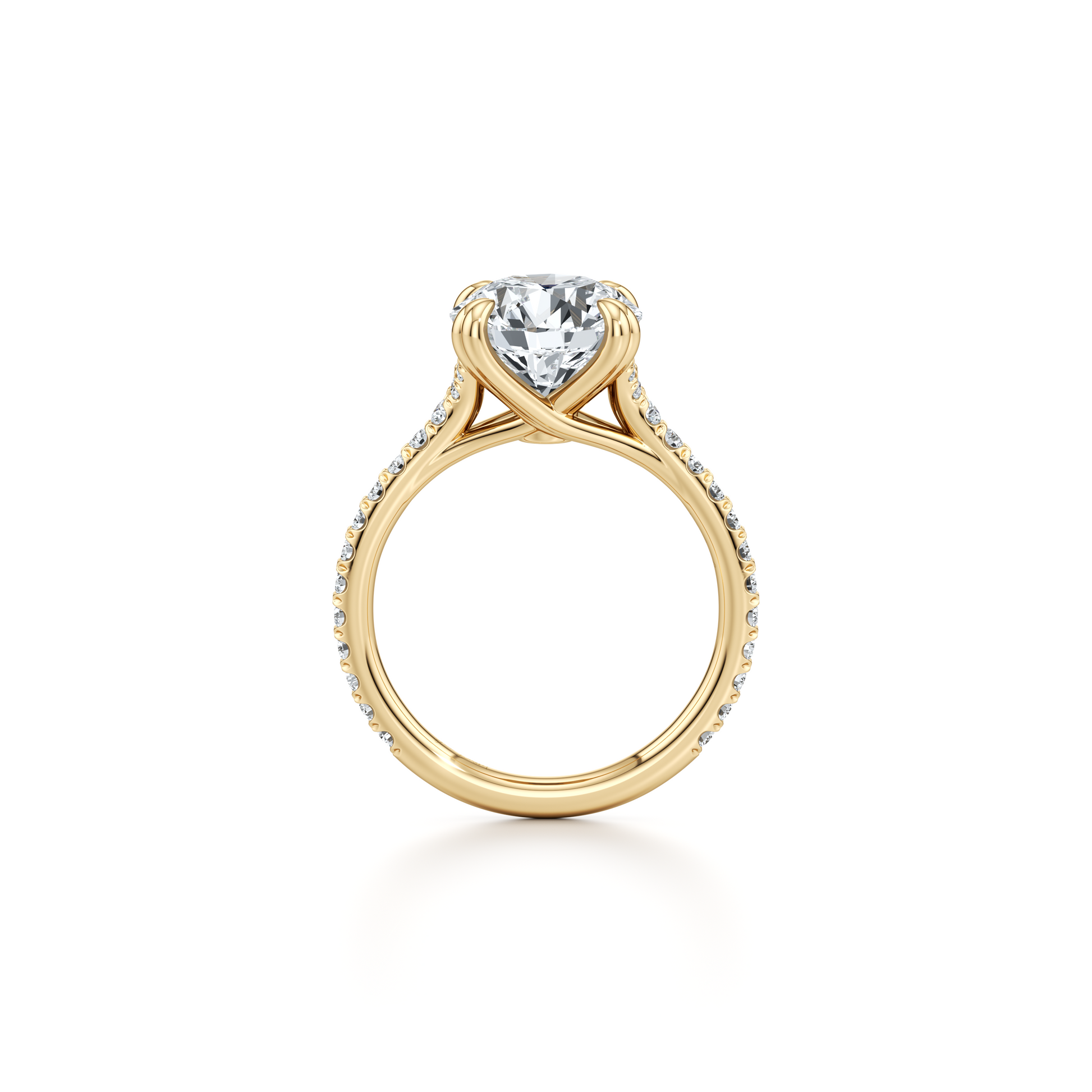 Elle Round Cut Solitaire Lab Diamond Engagement Ring - view 9