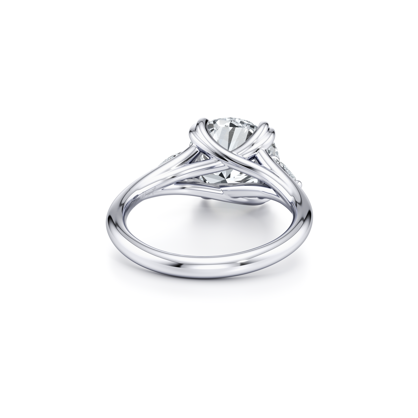 Jane Round Pear Three Stone Lab Diamond Engagement Ring - view 3