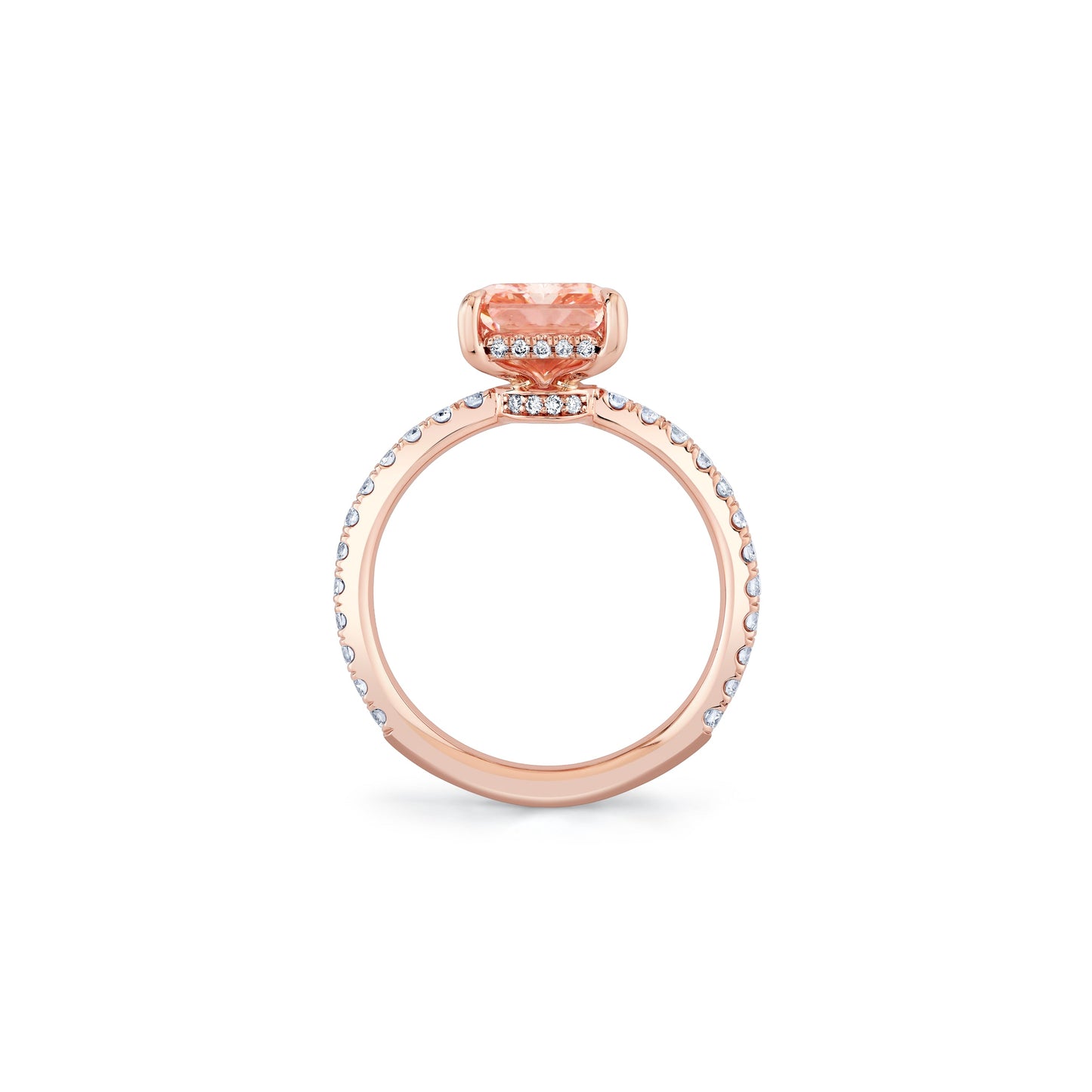 Audrey Radiant Solitaire Lab Pink Diamond Engagement Ring - view 4