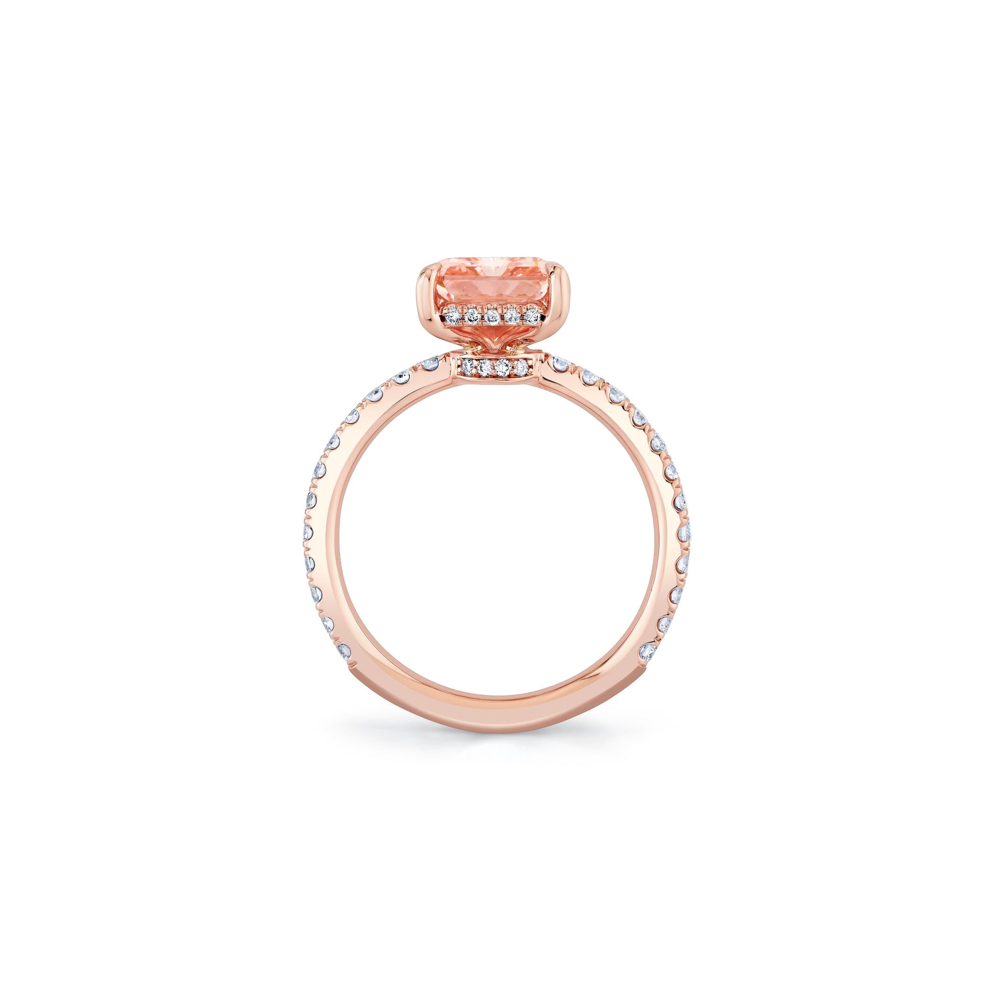 Audrey Radiant Solitaire Lab Pink Diamond Engagement Ring - view 4