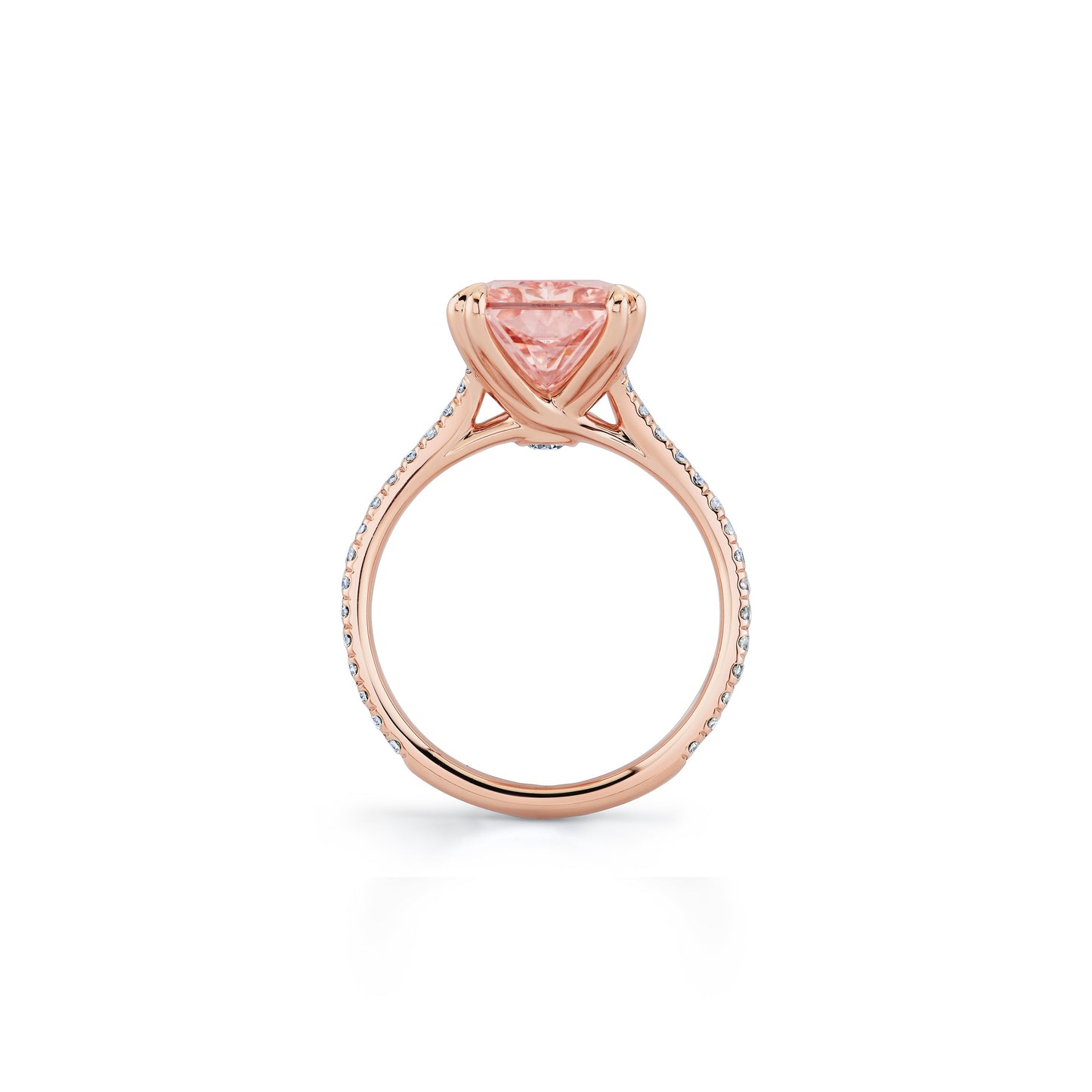 Elle Radiant Cut Solitaire Lab Diamond Engagement Ring - view 4