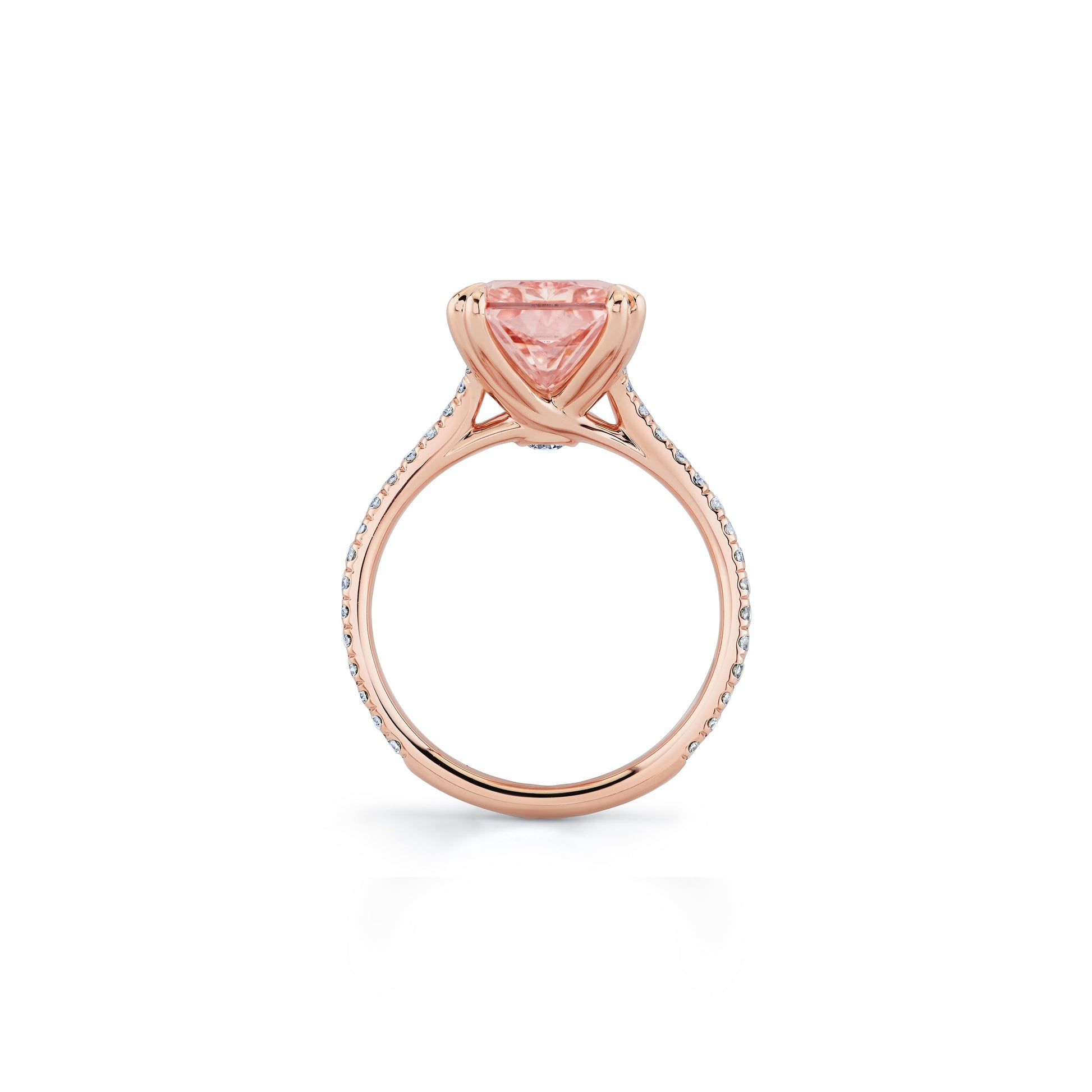 Elle Radiant Cut Solitaire Lab Diamond Engagement Ring - view 4