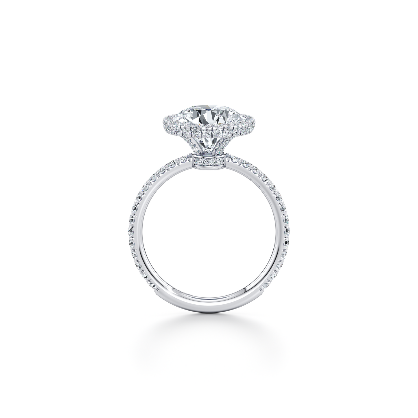 Alyssa Round Invisible Halo Lab Diamond Engagement Ring - view 3