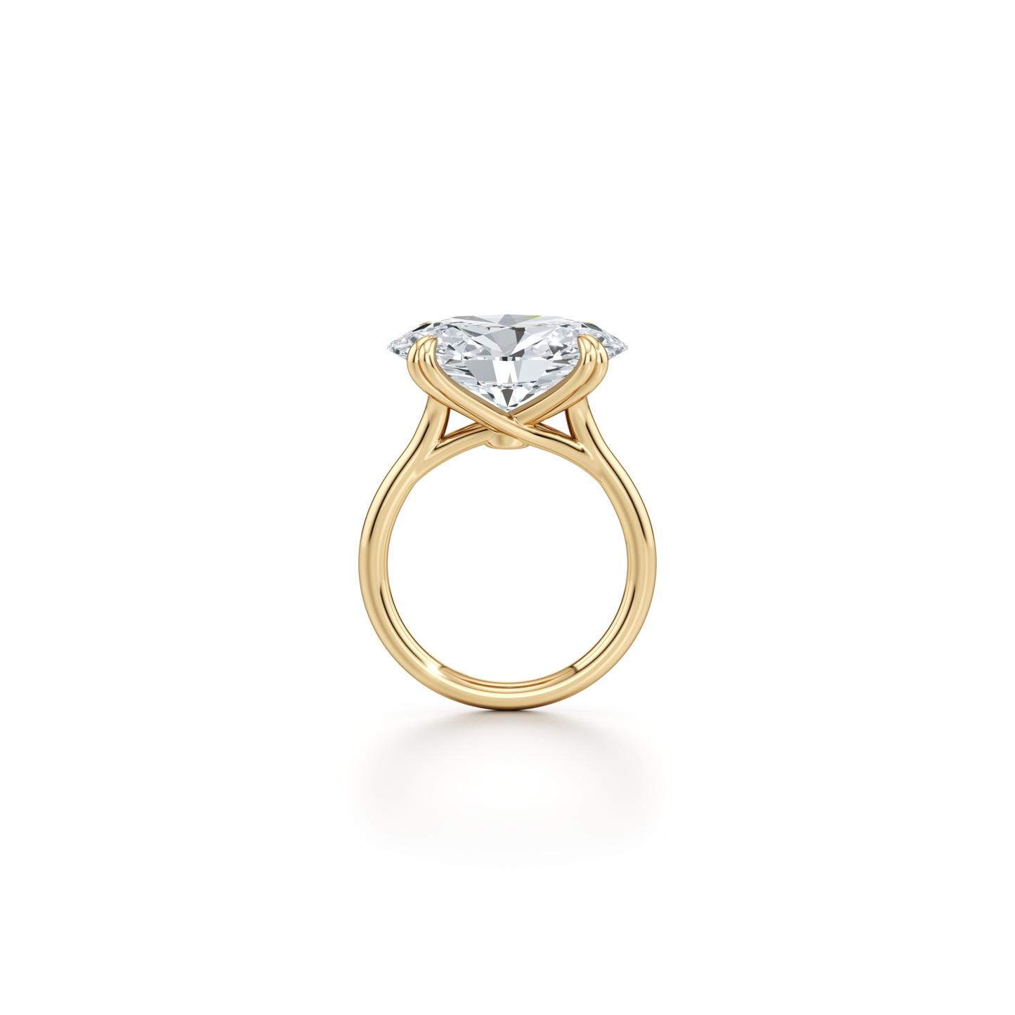 Elle East-West Oval Solitaire Lab Diamond Engagement Ring - view 7