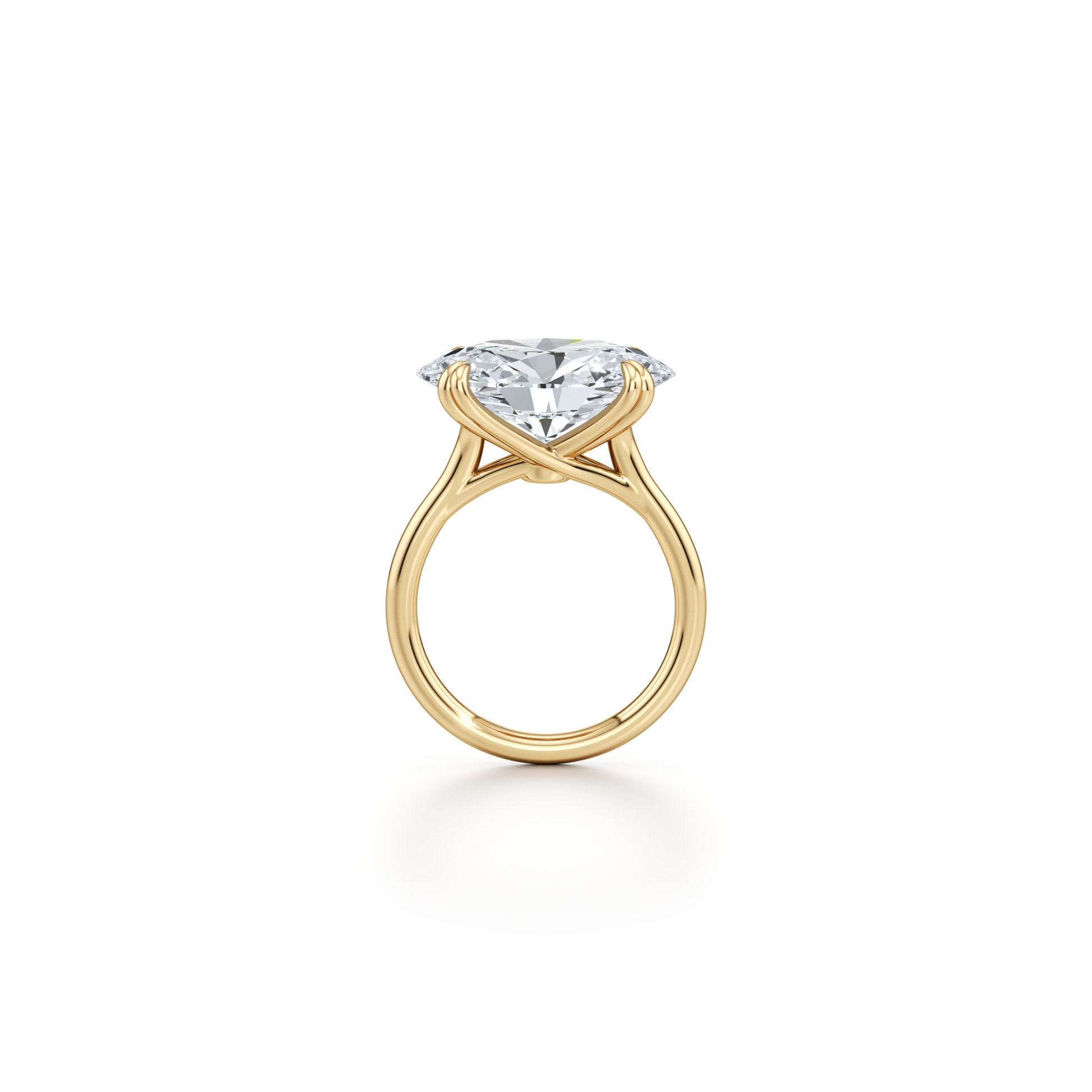 Elle East-West Oval Solitaire Lab Diamond Engagement Ring - view 7