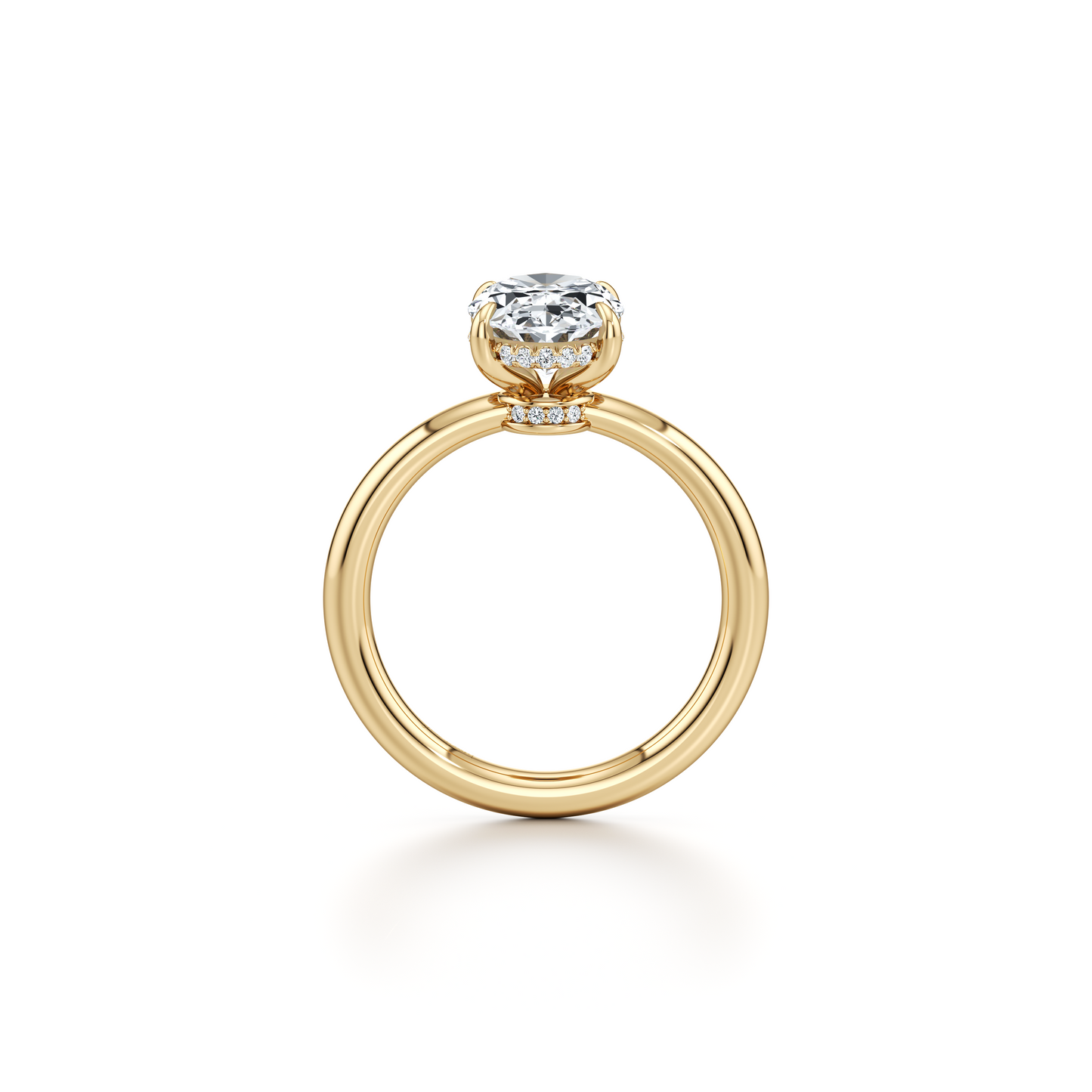 Audrey Oval Solitaire Lab Yellow Diamond Engagement Ring - view 5