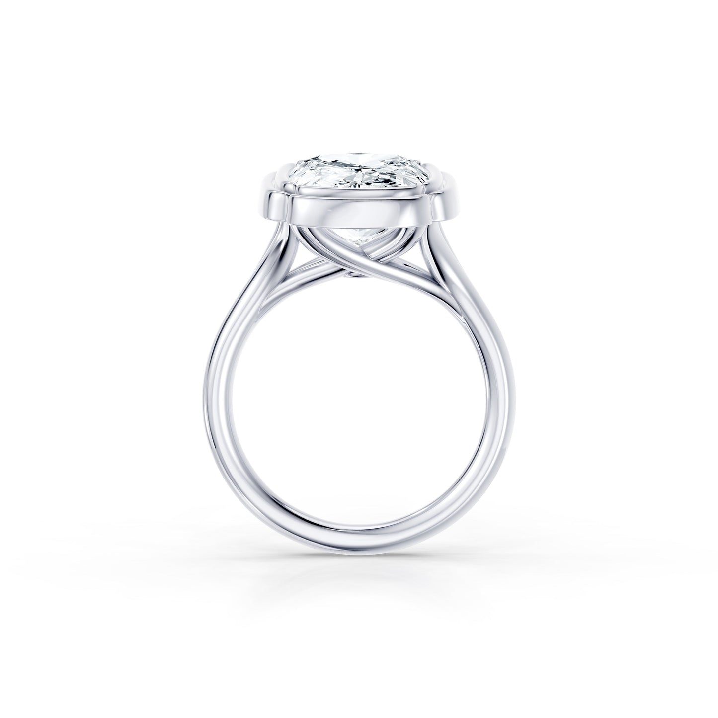 Doree Elongated Cushion Solitaire Lab Diamond Engagement Ring - view 4