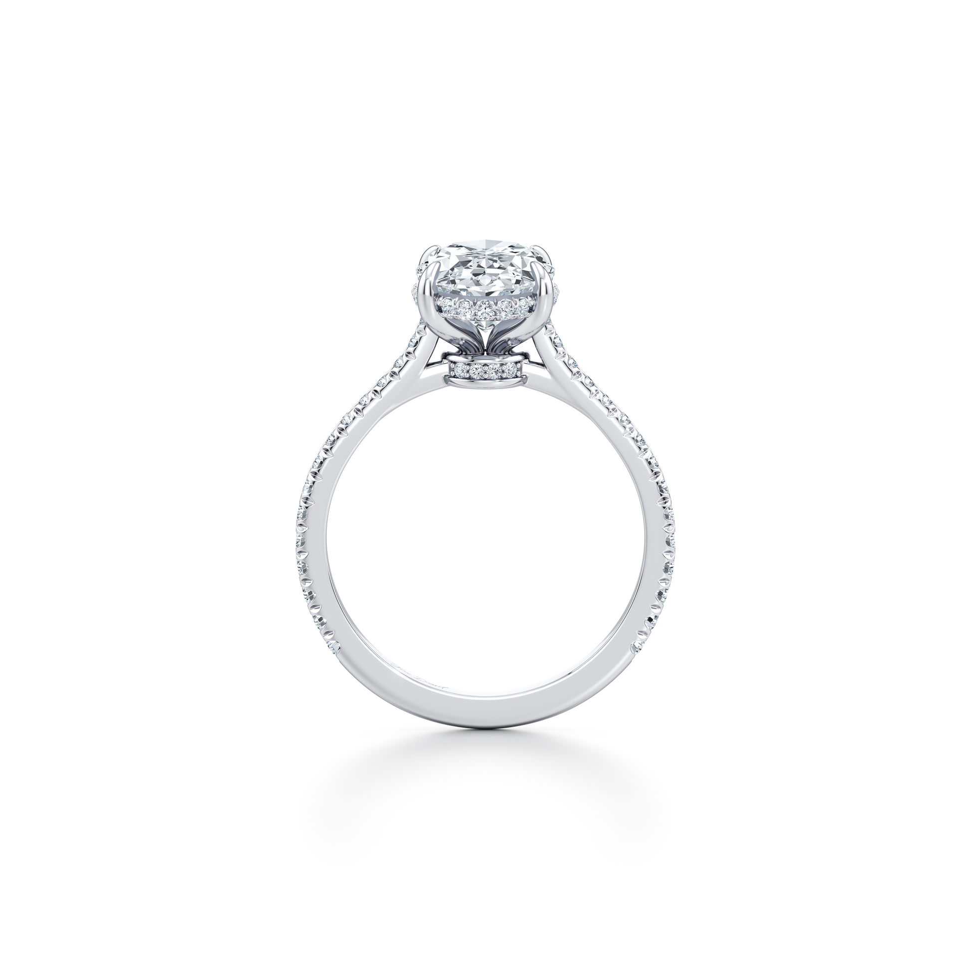 Chelsea Oval Solitaire Lab Diamond Engagement Ring - view 10