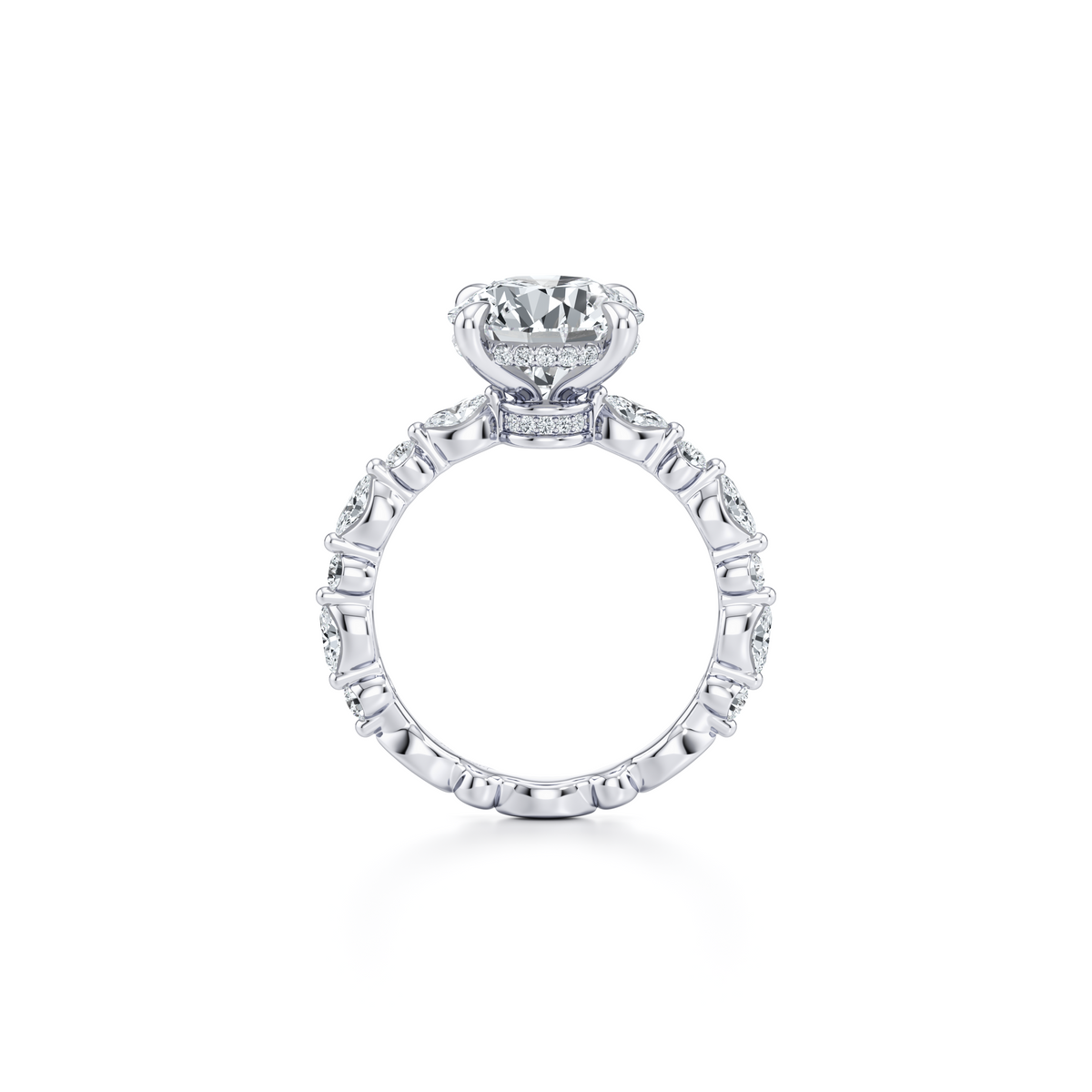 Vivienne Heritage Oval Solitaire Lab Diamond Engagement Ring - view 3